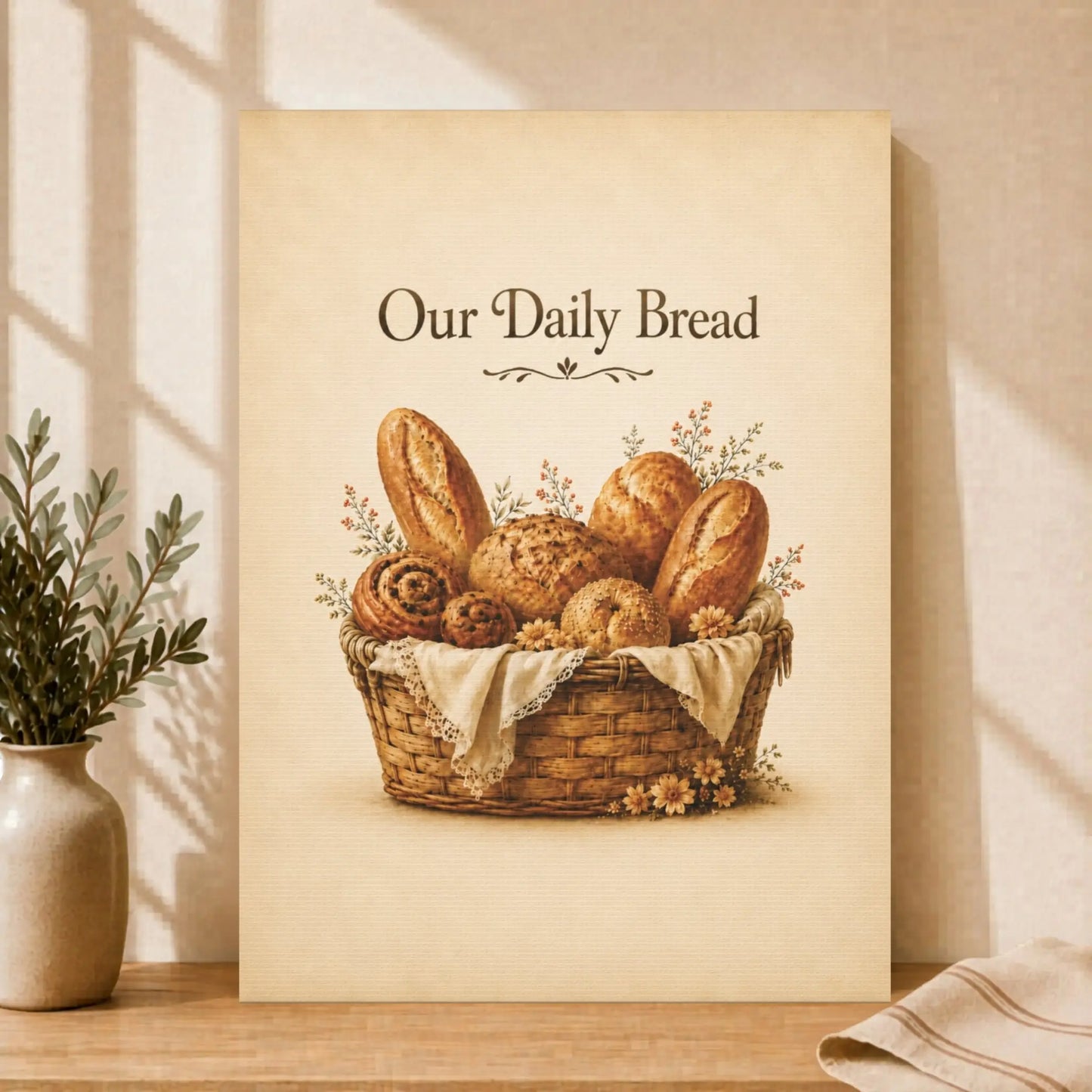 Our Daily Bread | Kitchen Wall Art Canvas