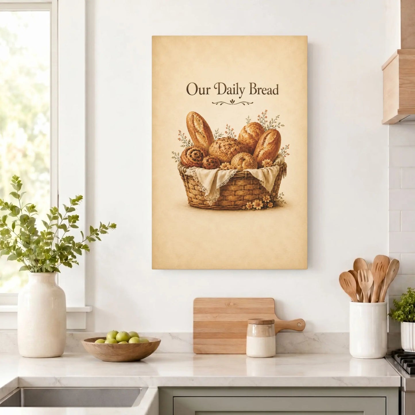 Our Daily Bread | Kitchen Wall Art Canvas