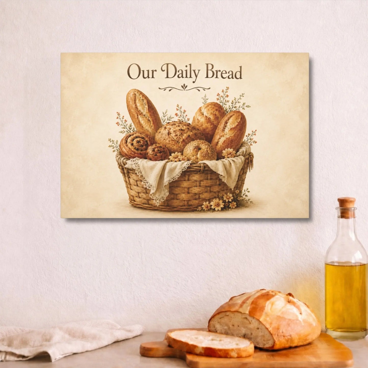 Our Daily Bread | Kitchen Wall Art Canvas