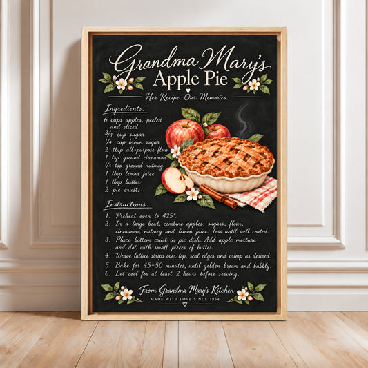 Framed Personalized Wall Art | Blackboard Style Handwriting Keepsake