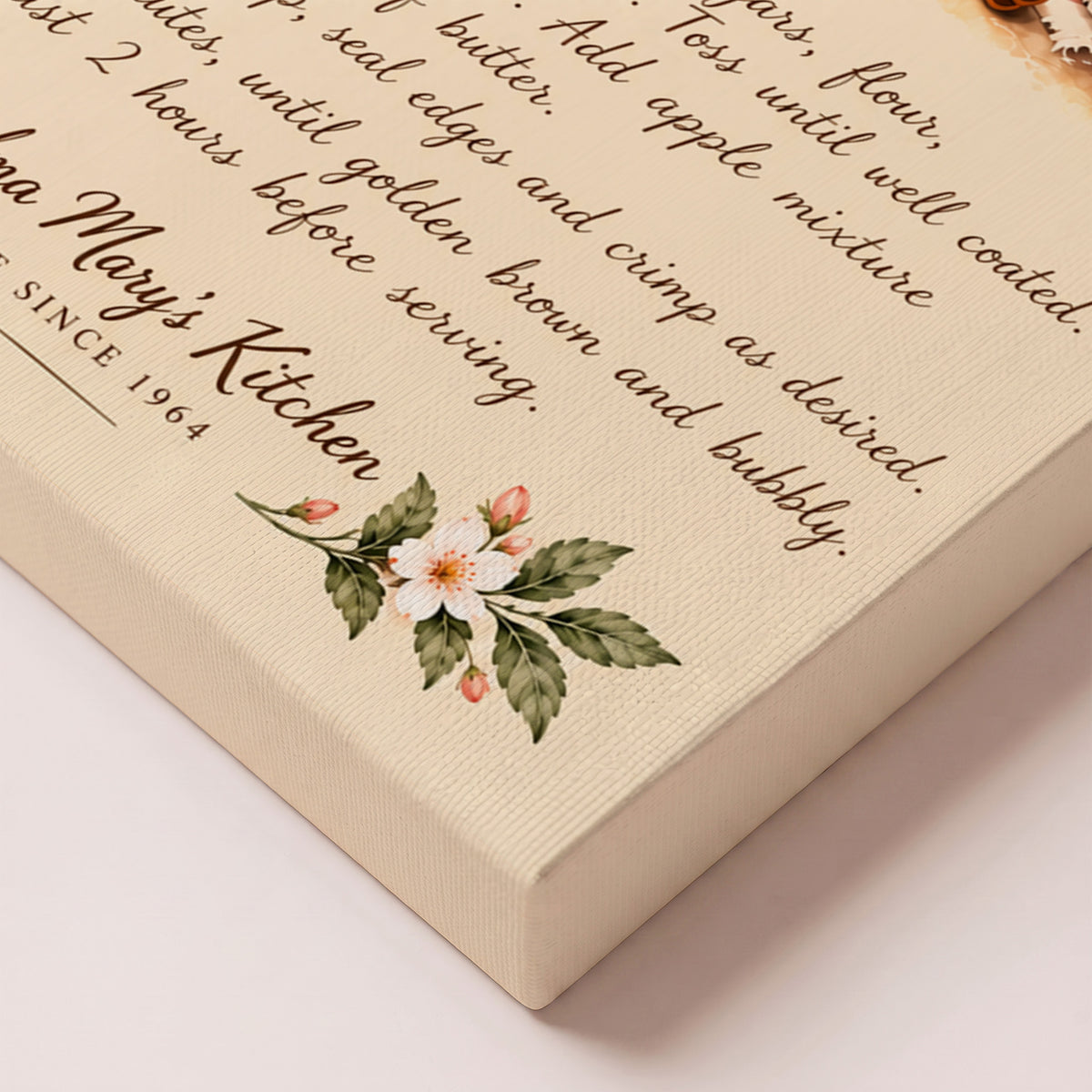 Framed Personalized Wall Art Canvas | Handwritten Recipe Gifts