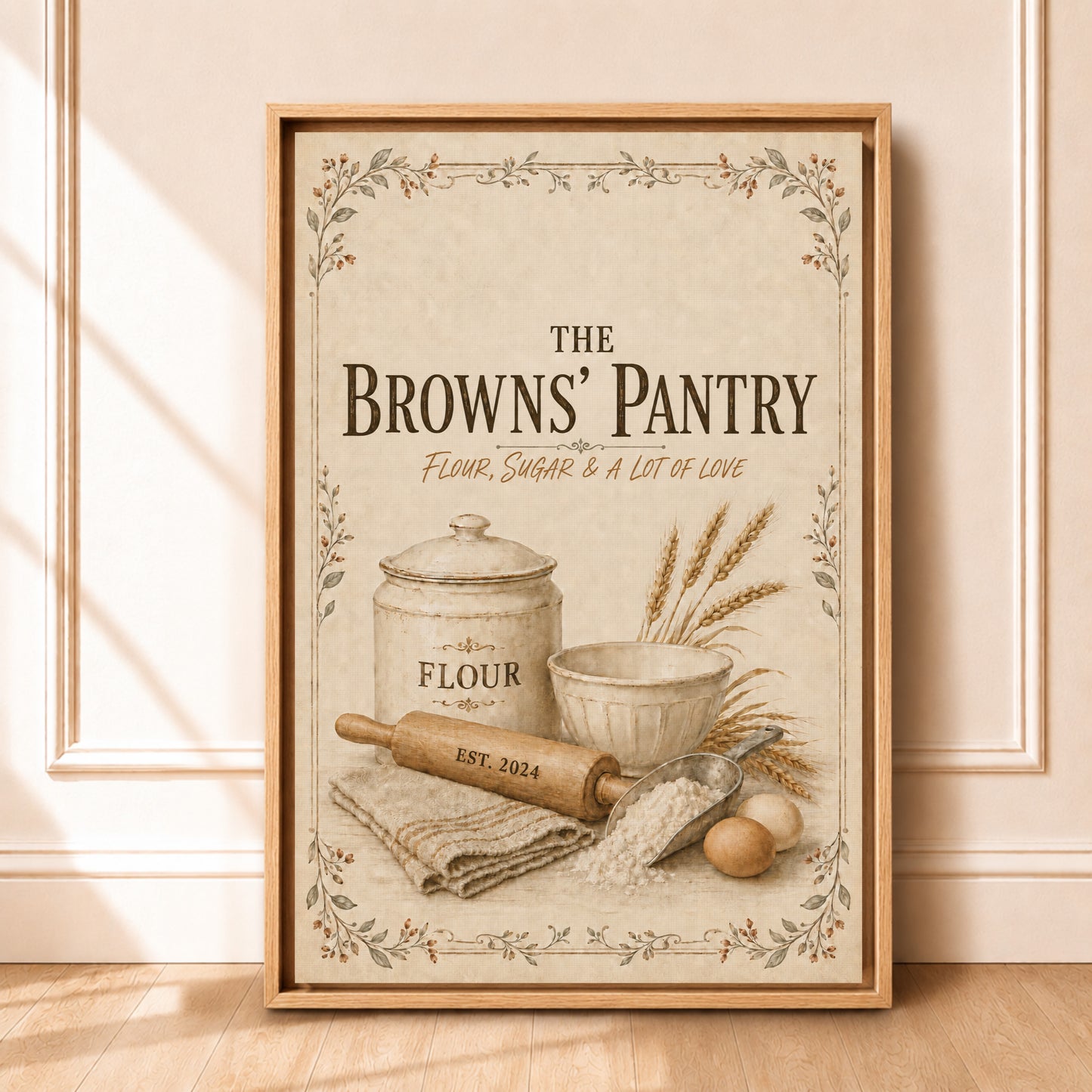 Personalized Baker's Pantry Framed
