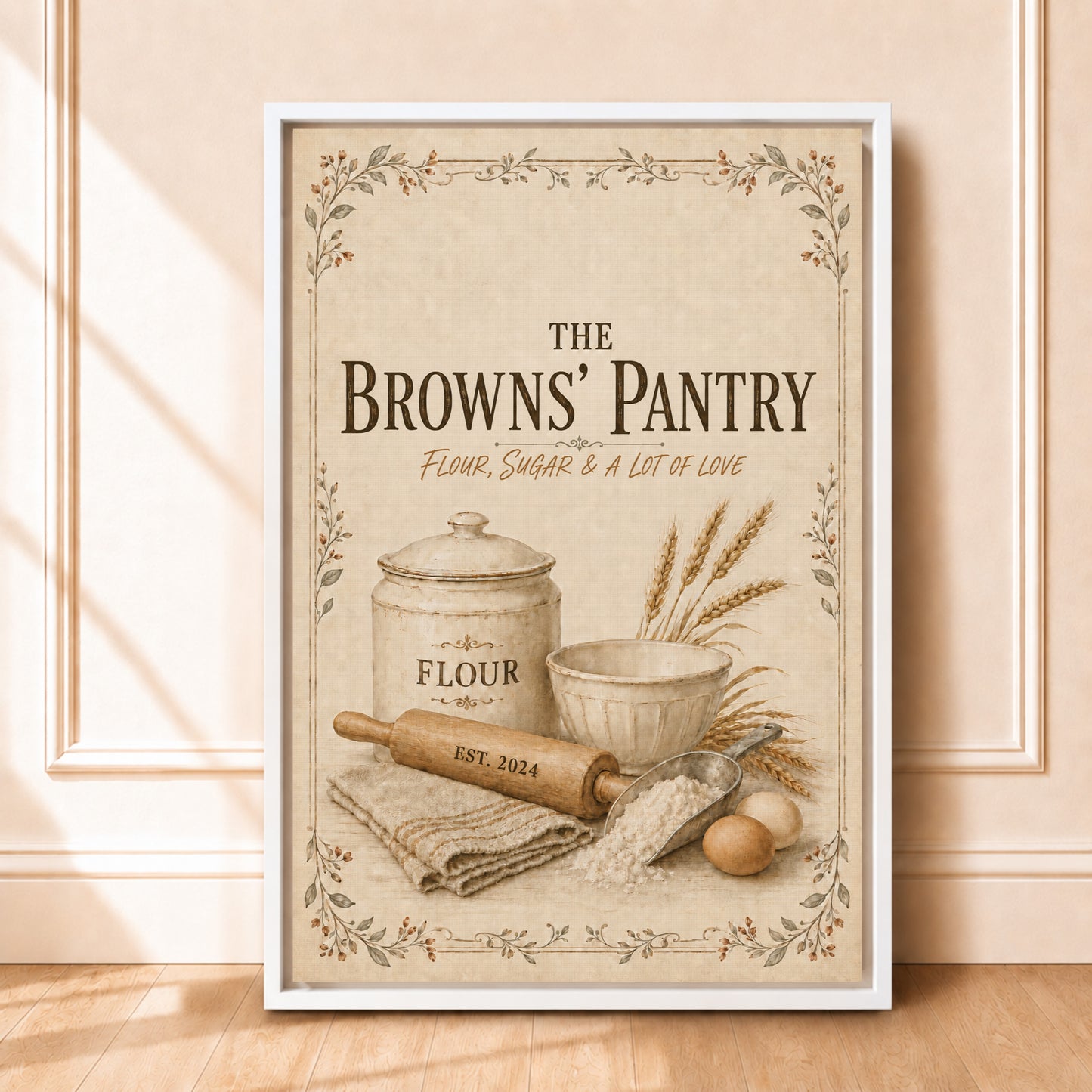 Personalized Baker's Pantry Framed