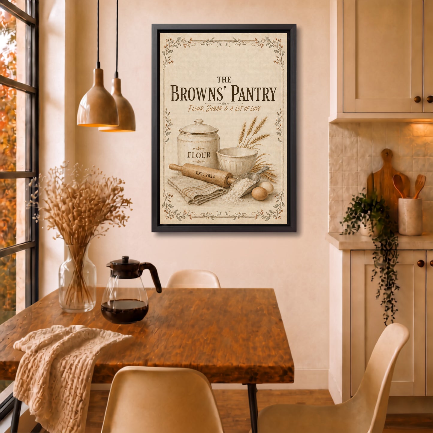 Personalized Baker's Pantry Framed