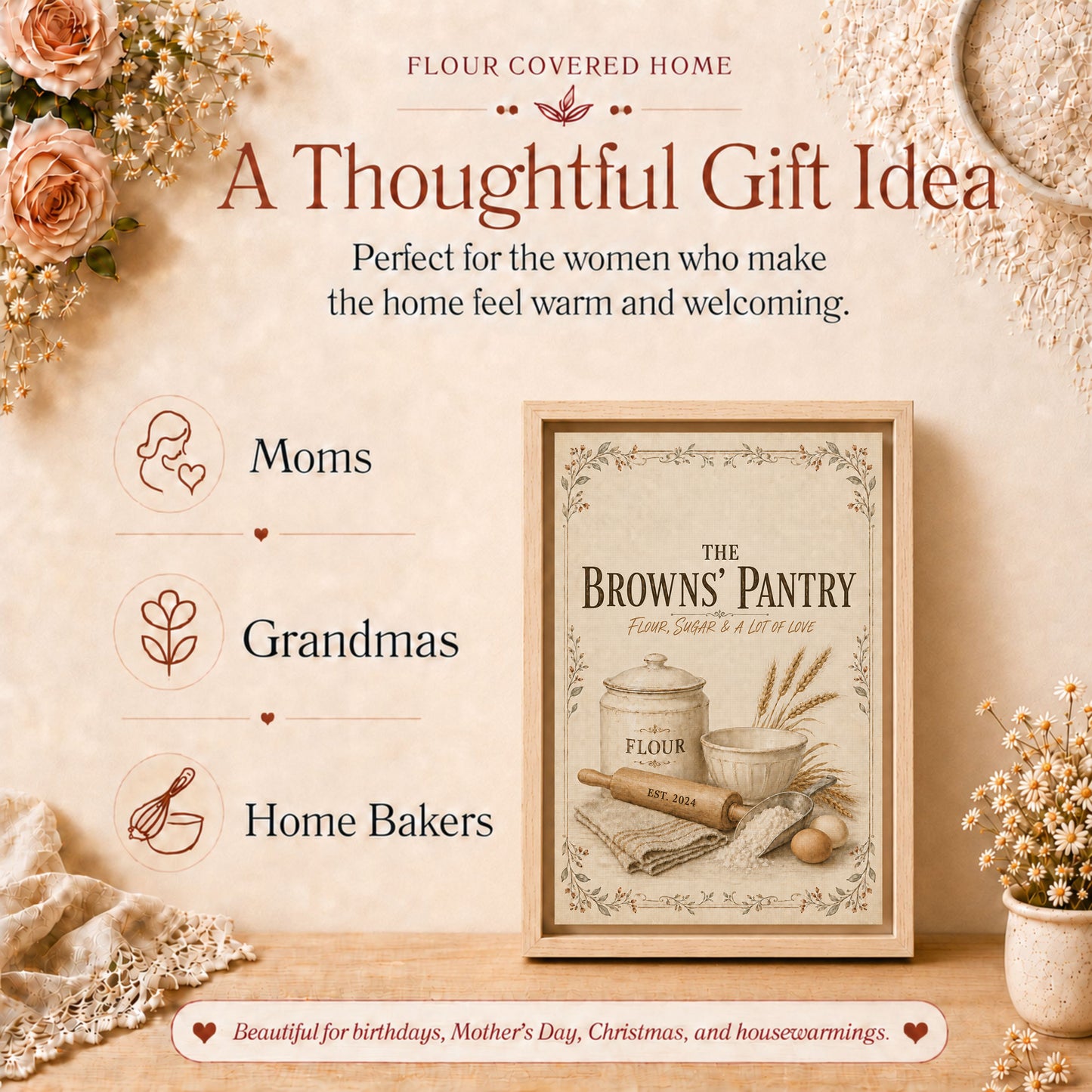 Personalized Baker's Pantry Framed