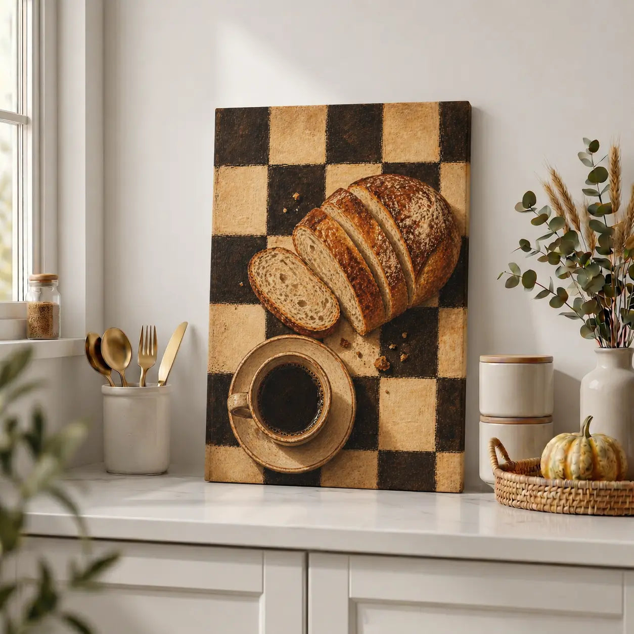 Bread & Morning Coffee | Kitchen Wall Art Canvas