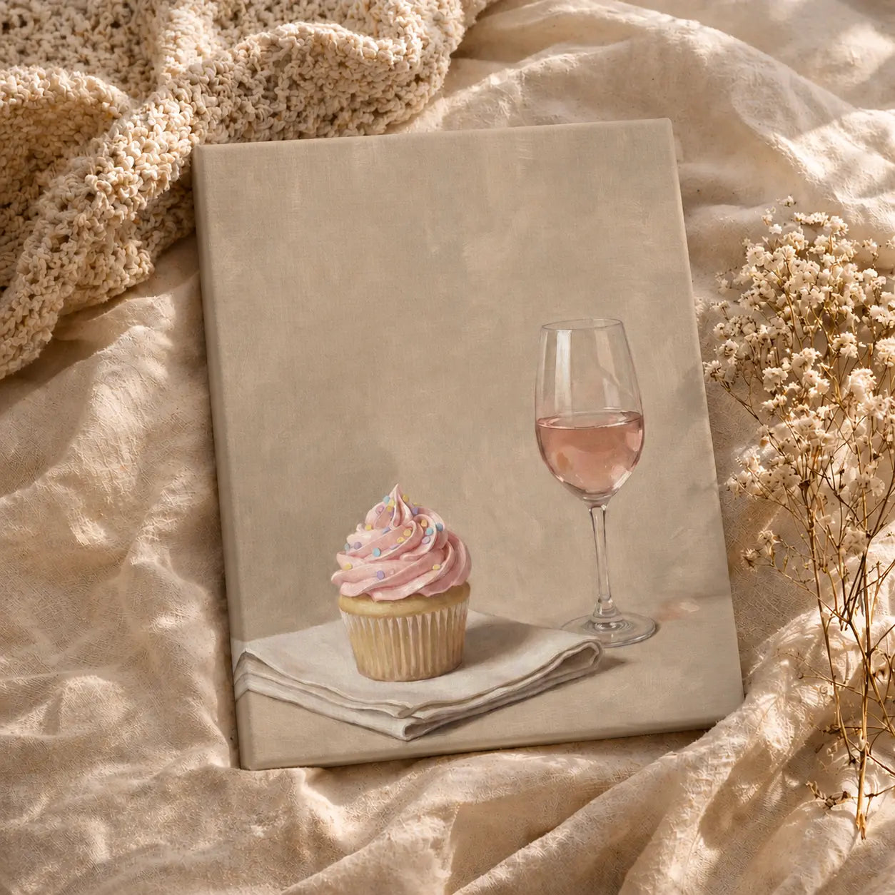 Soft Frosting, Slow Sips | Kitchen Wall Art Canvas
