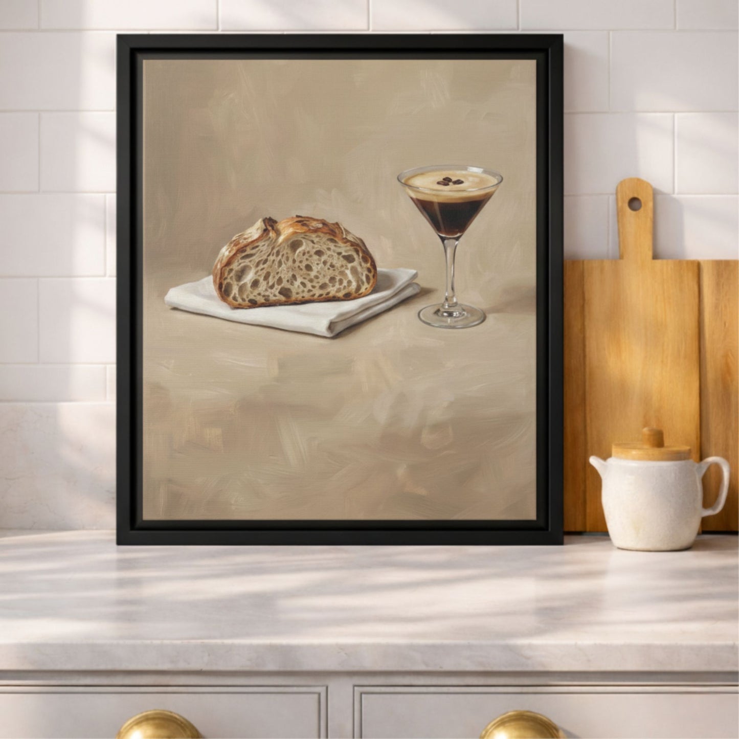 Sourdough & Espresso Framed Kitchen Canvas Wall Art