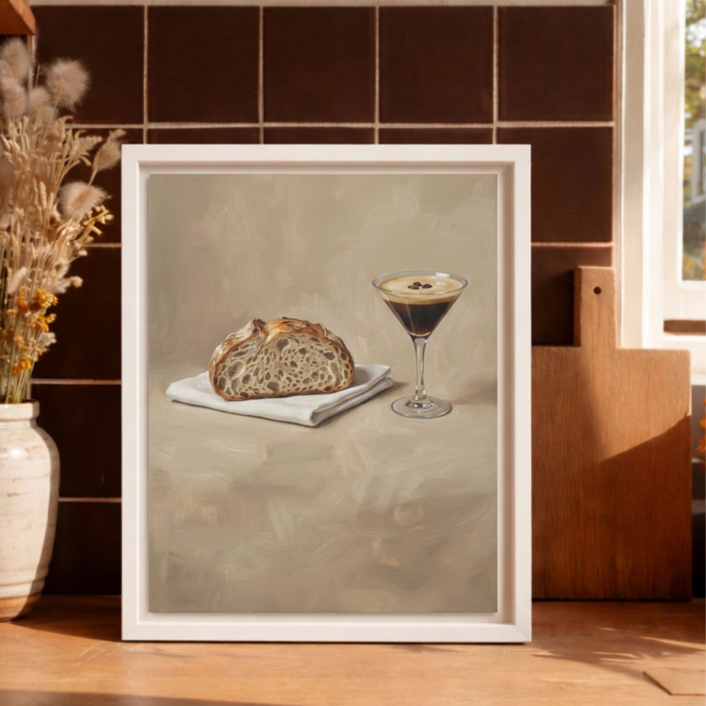 Sourdough & Espresso Framed Kitchen Canvas Wall Art
