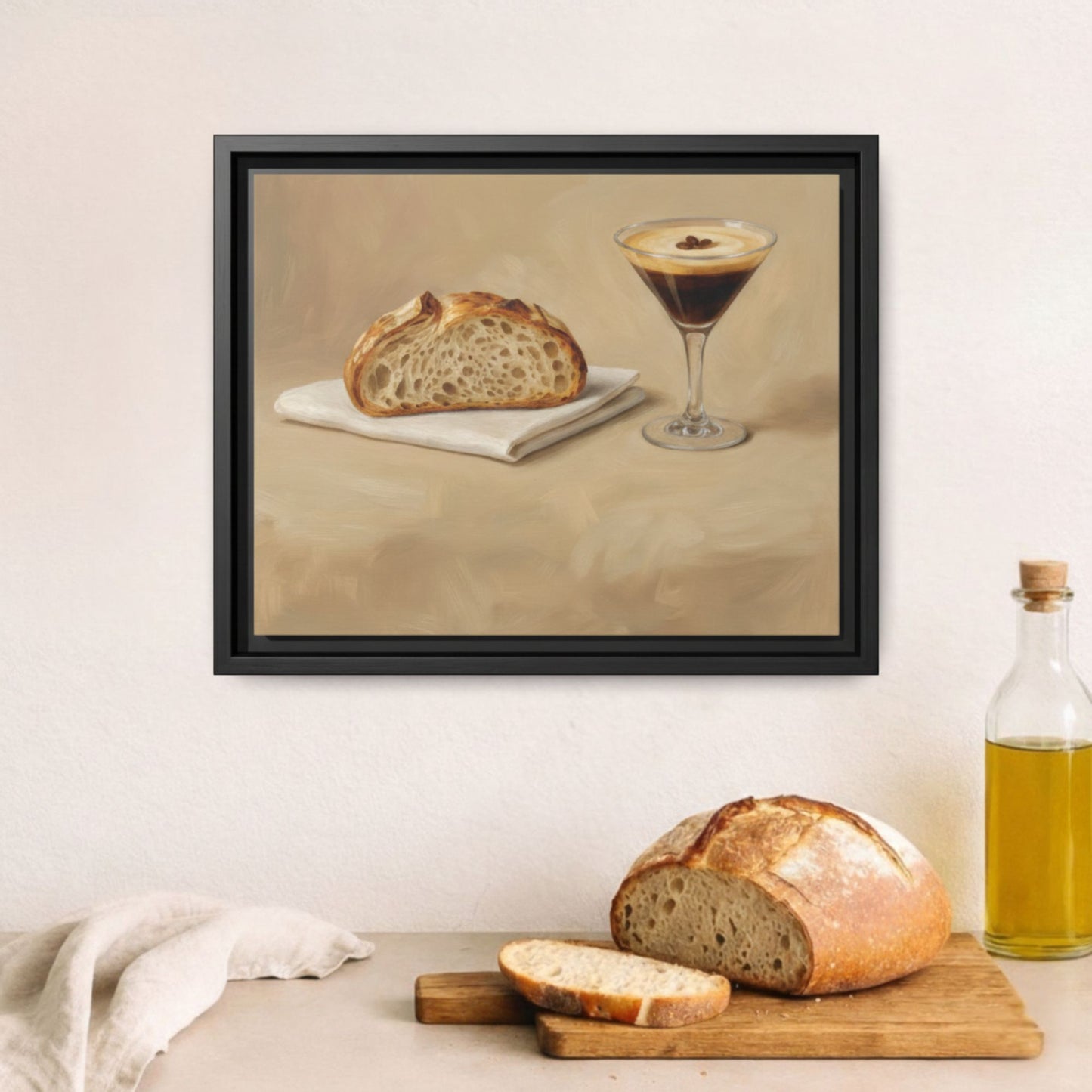 Sourdough & Espresso Framed Kitchen Canvas Wall Art