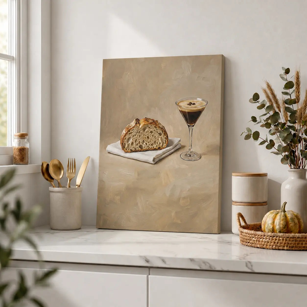 Sourdough & Espresso | Kitchen Wall Art Canvas