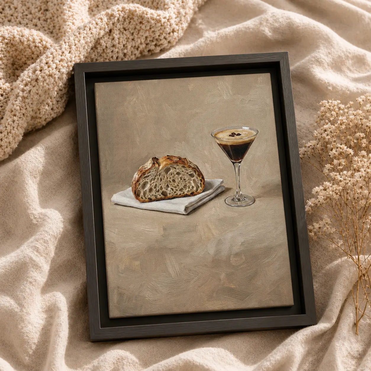 Sourdough & Espresso | Framed Kitchen Wall Art Canvas