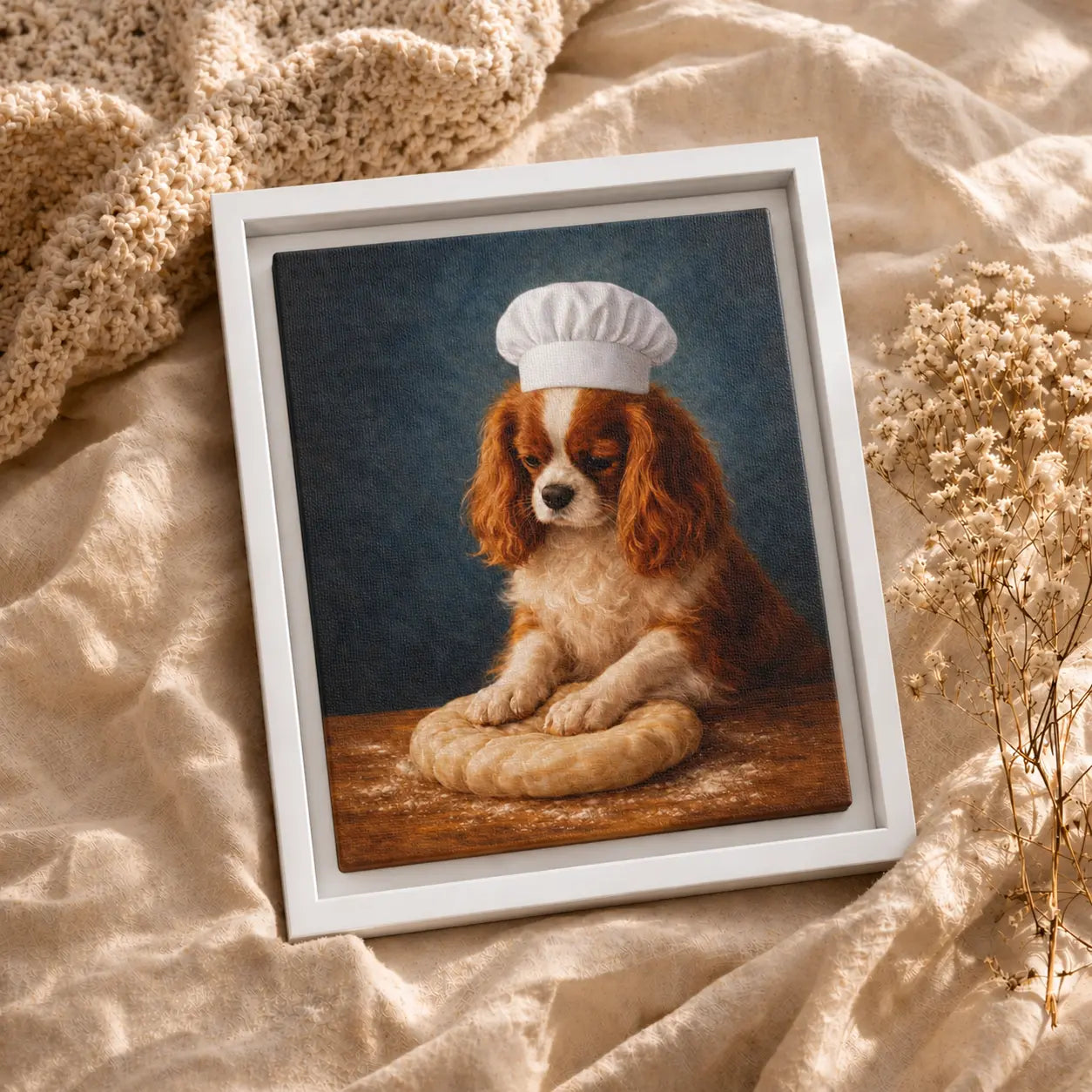Little Cavalier Baker | Framed Kitchen Wall Art Canvas