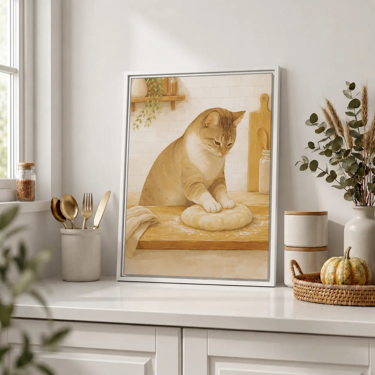 Baker’s Helper | Framed Kitchen Wall Art Canvas