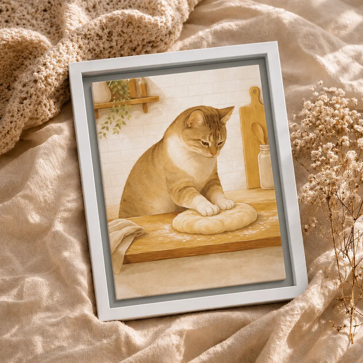 Baker’s Helper | Framed Kitchen Wall Art Canvas