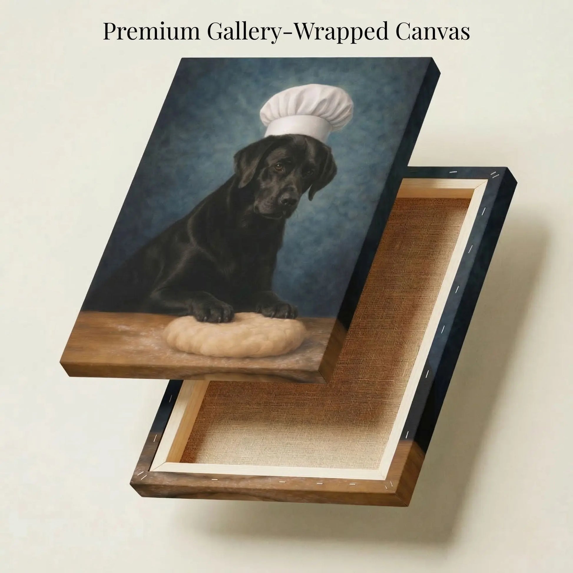 Black Labrador Baker | Kitchen Wall Art Canvas