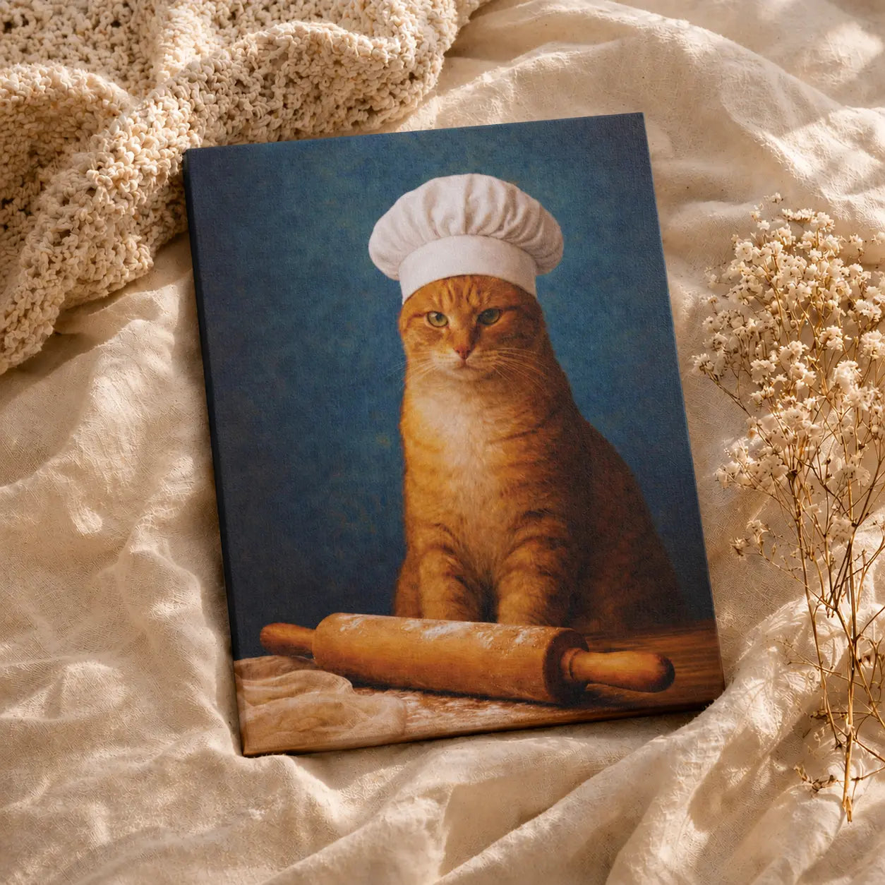 Ginger Cat Baker | Kitchen Wall Art Canvas