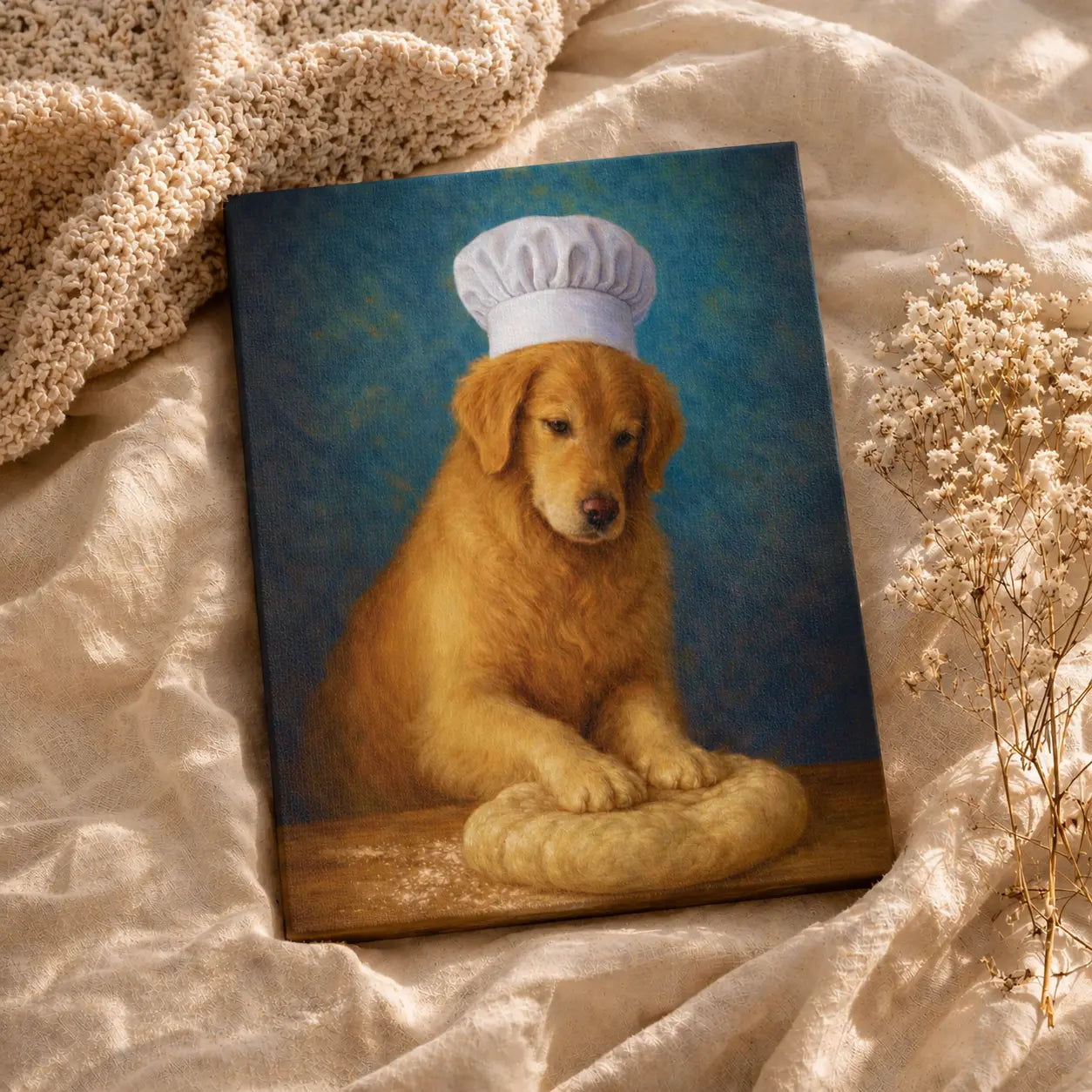 Golden Baker | Kitchen Wall Art Canvas
