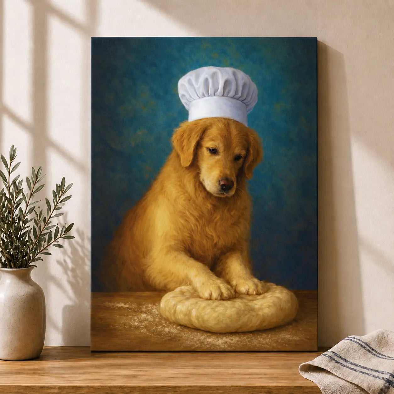Golden Baker | Kitchen Wall Art Canvas