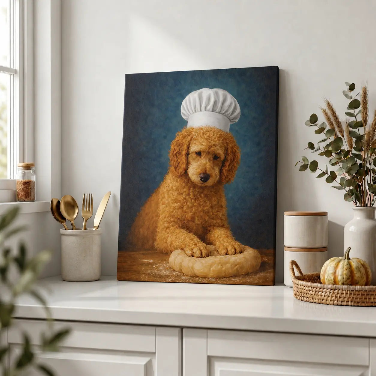 Goldendoodle Baker | Kitchen Wall Art Canvas