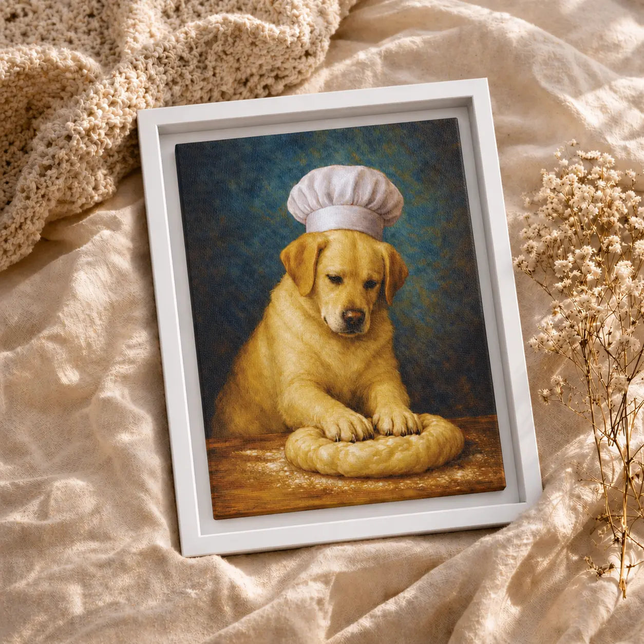 Labrador Baker | Framed Kitchen Wall Art Canvas