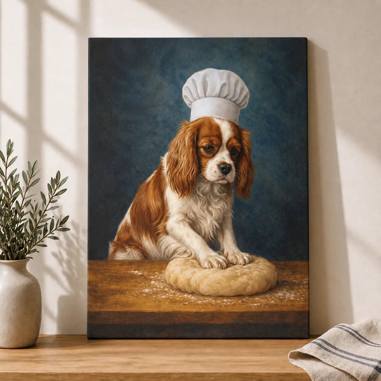 Little Spaniel Baker | Kitchen Wall Art Canvas