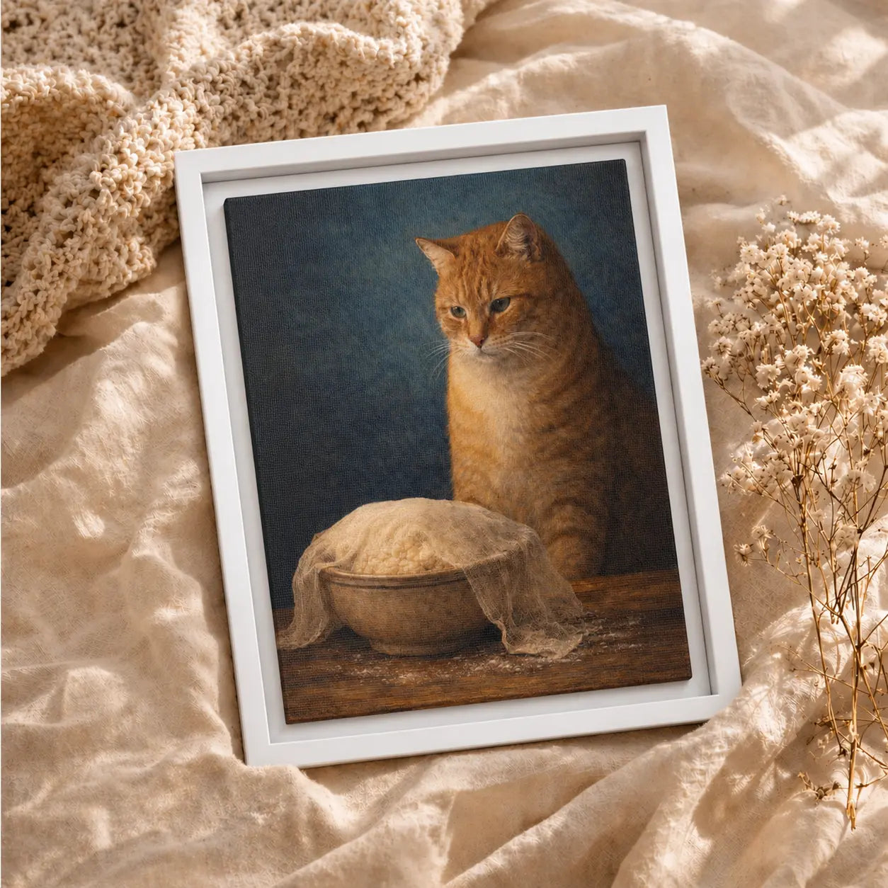Patient Dough Watcher | Framed Kitchen Wall Art Canvas