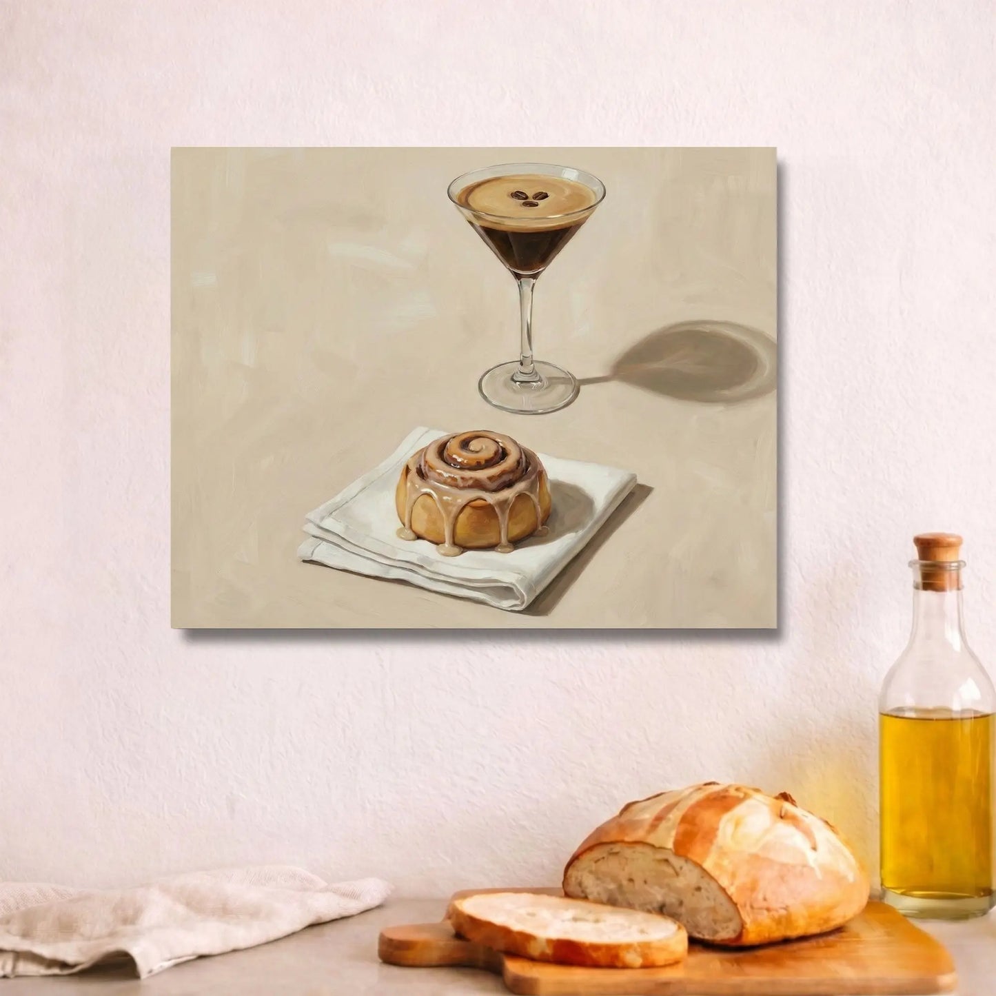 Cinnamon Roll & Espresso | Kitchen Wall Art Canvas