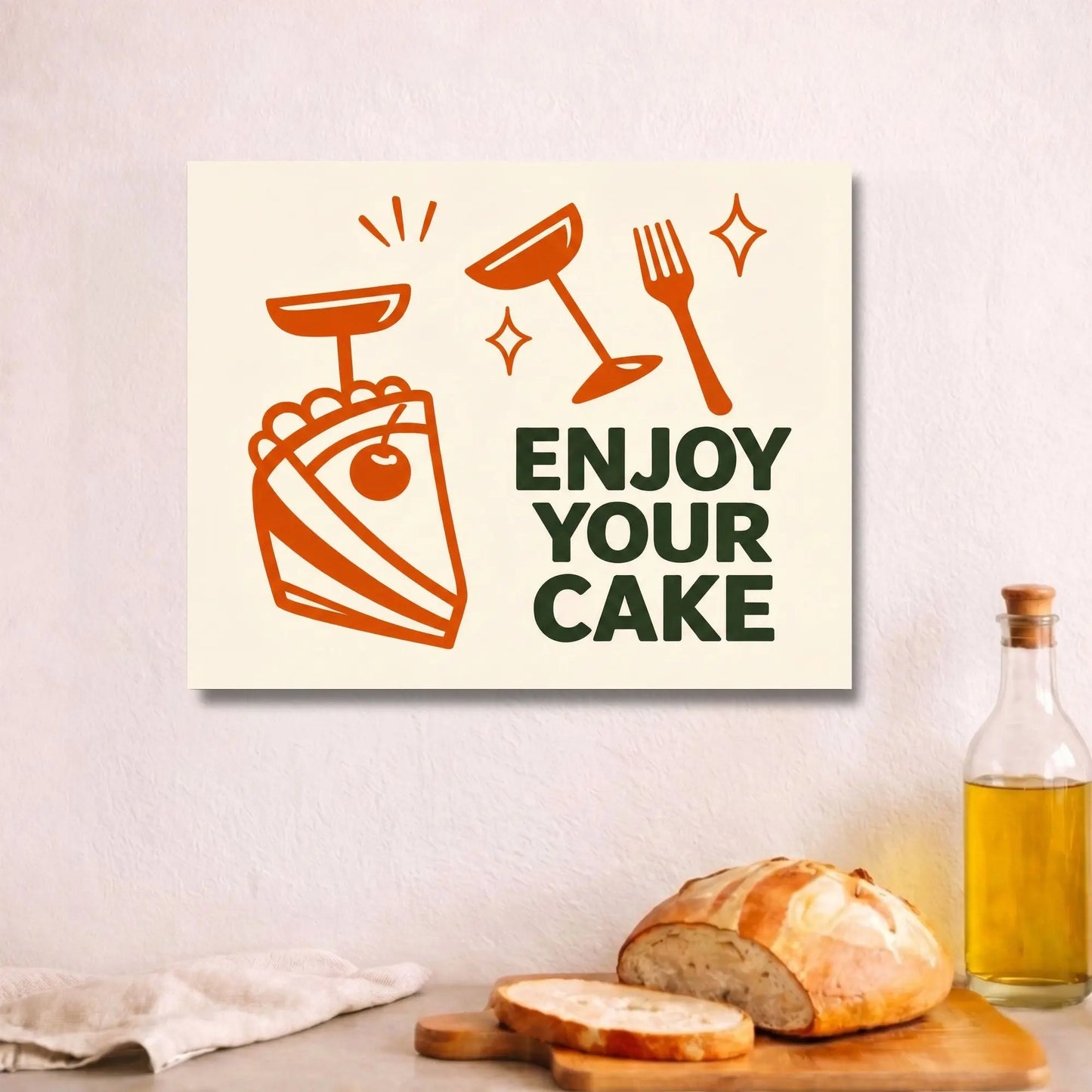 Enjoy Your Cake | Kitchen Wall Art Canvas