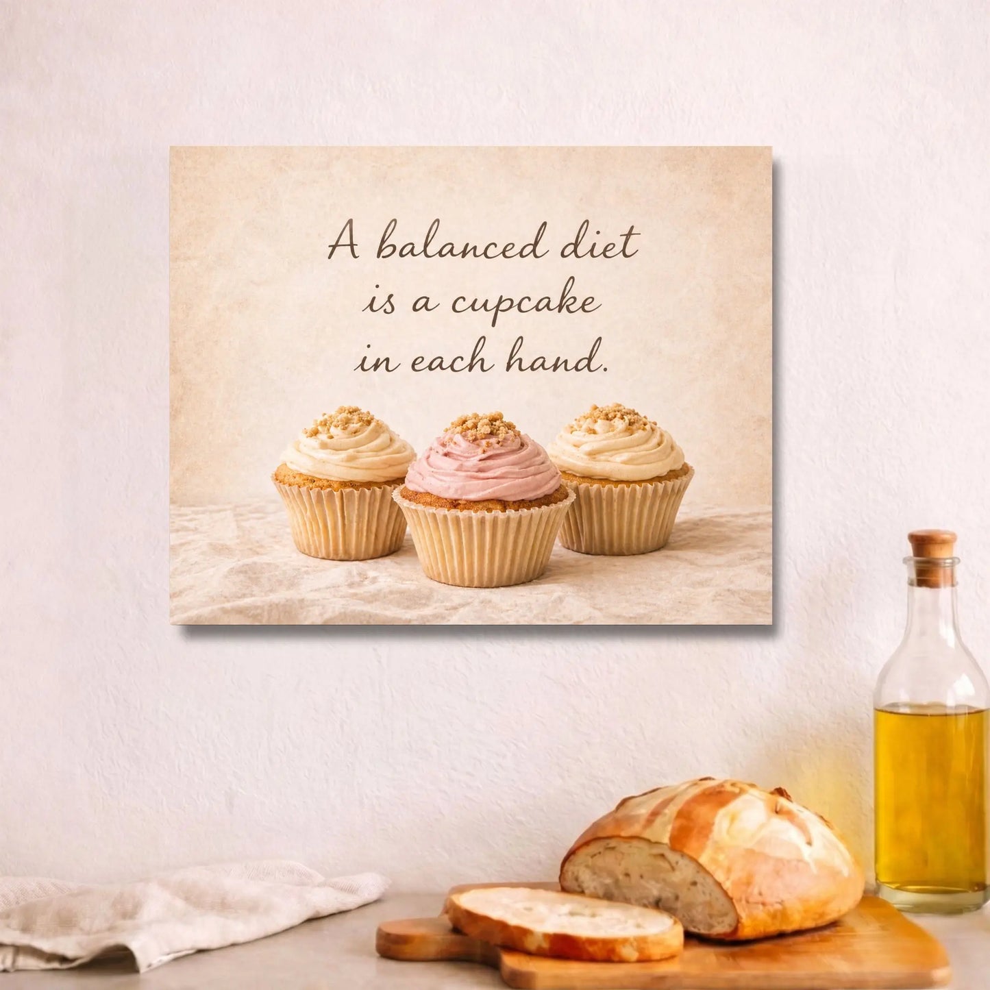 Balanced Diet Cupcake | Kitchen Wall Art Canvas