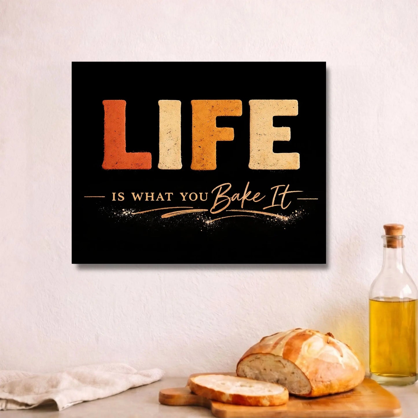 Life Is What You Bake It | Kitchen Wall Art Canvas