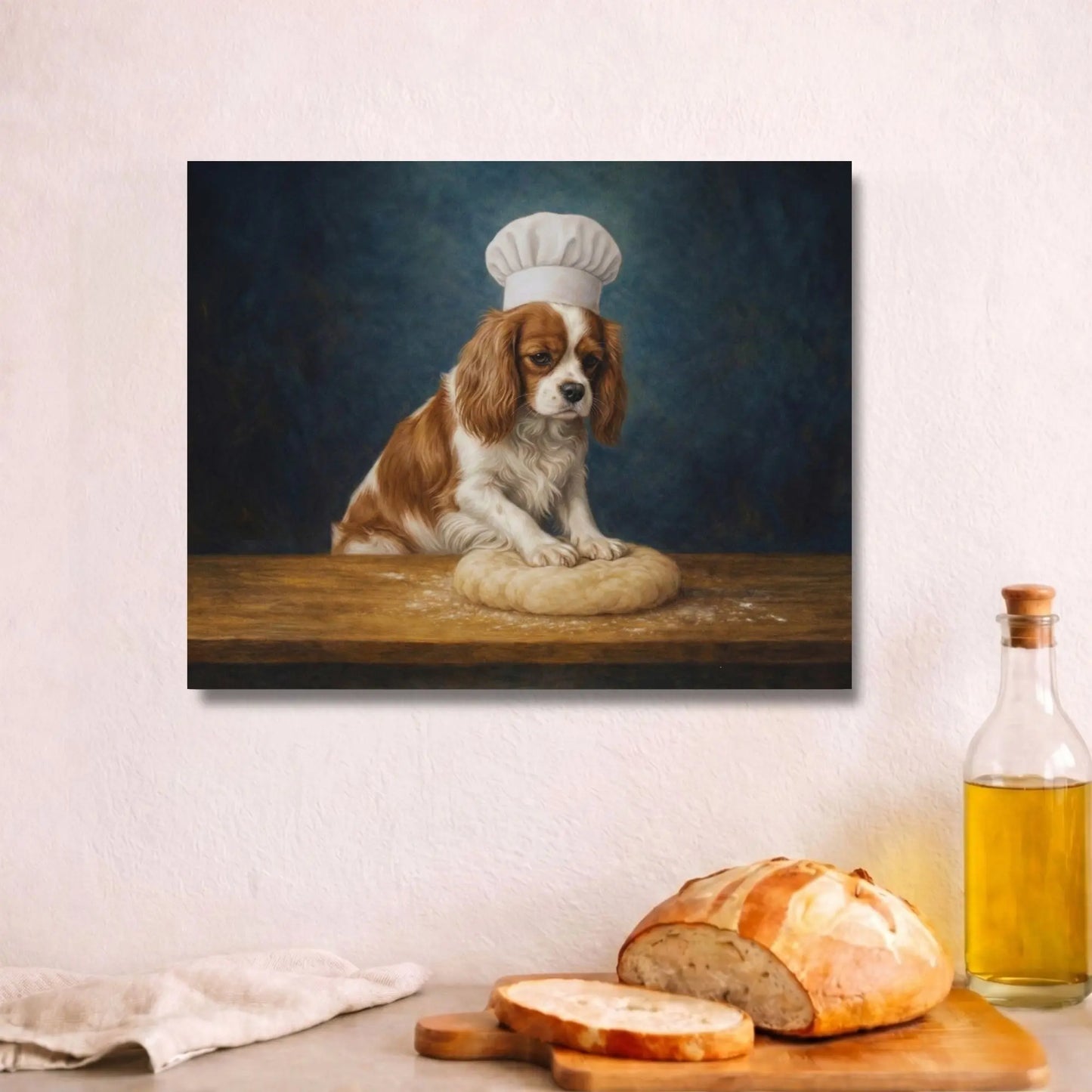Little Spaniel Baker | Kitchen Wall Art Canvas