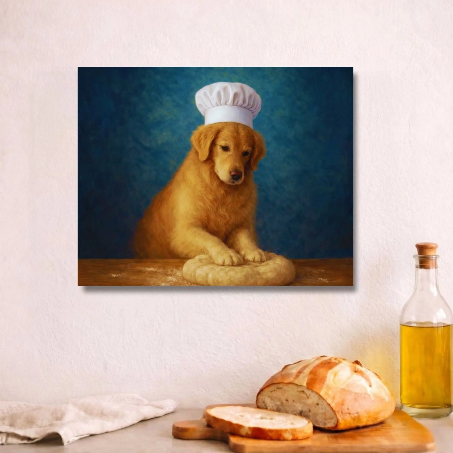 Golden Baker | Kitchen Wall Art Canvas
