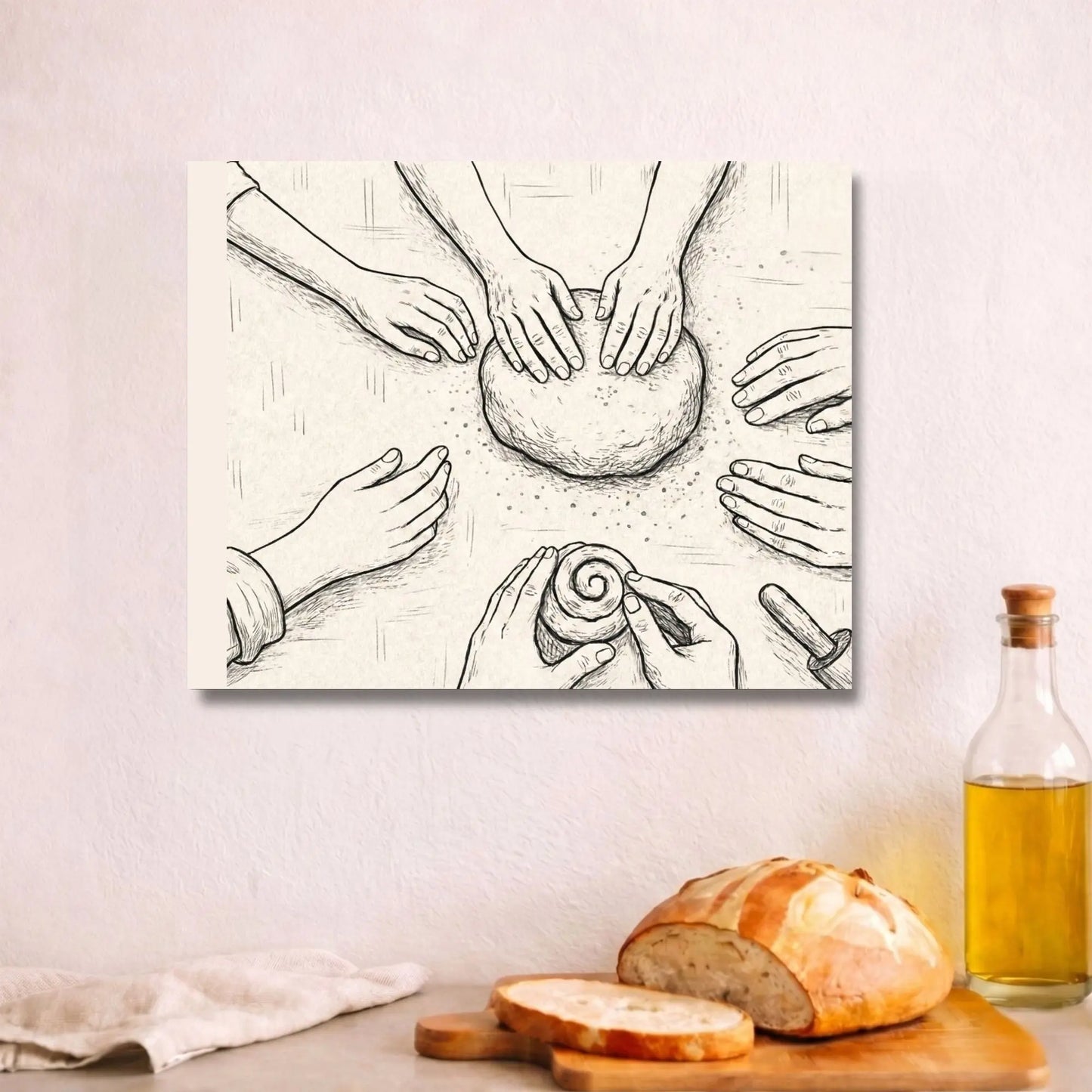 Home Bakers’ Circle | Modern Minimalist Kitchen Wall Art Canvas