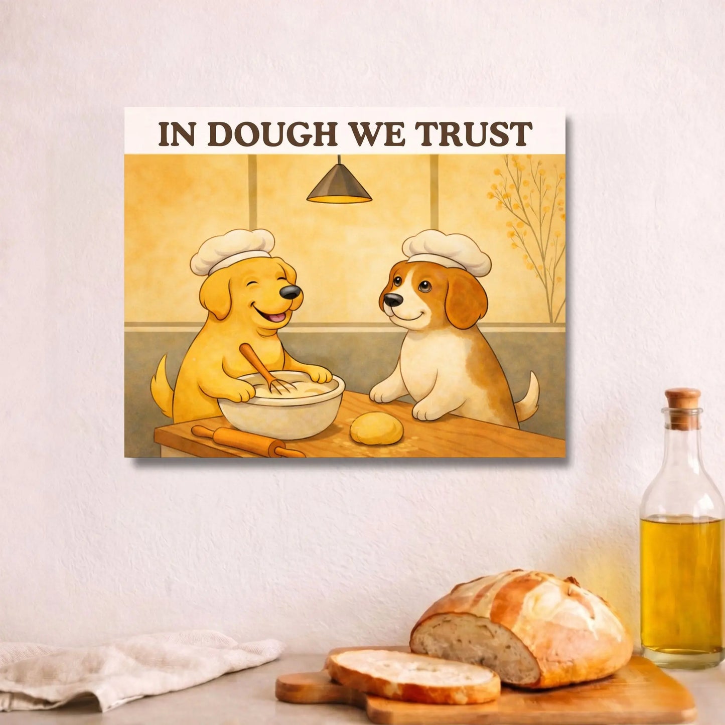 In Dough We Trust | Kitchen Wall Art Canvas