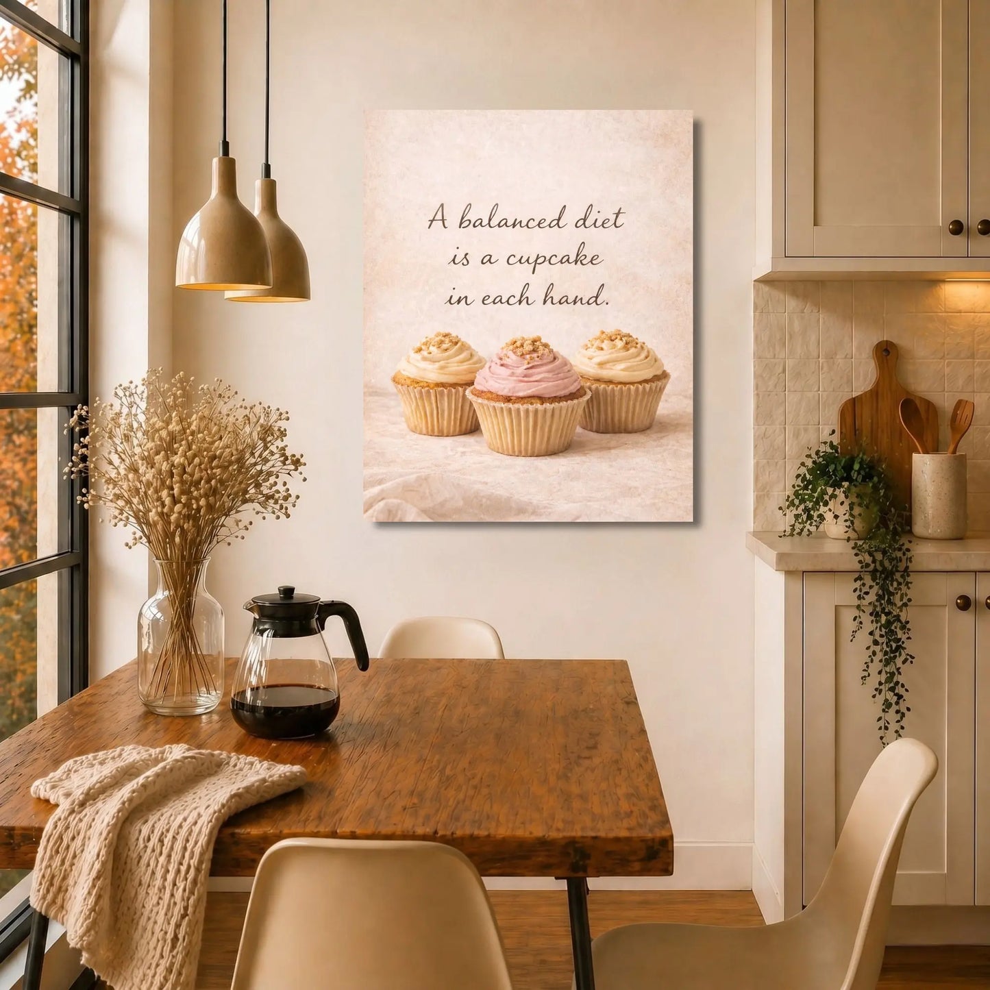 Balanced Diet Cupcake | Kitchen Wall Art Canvas