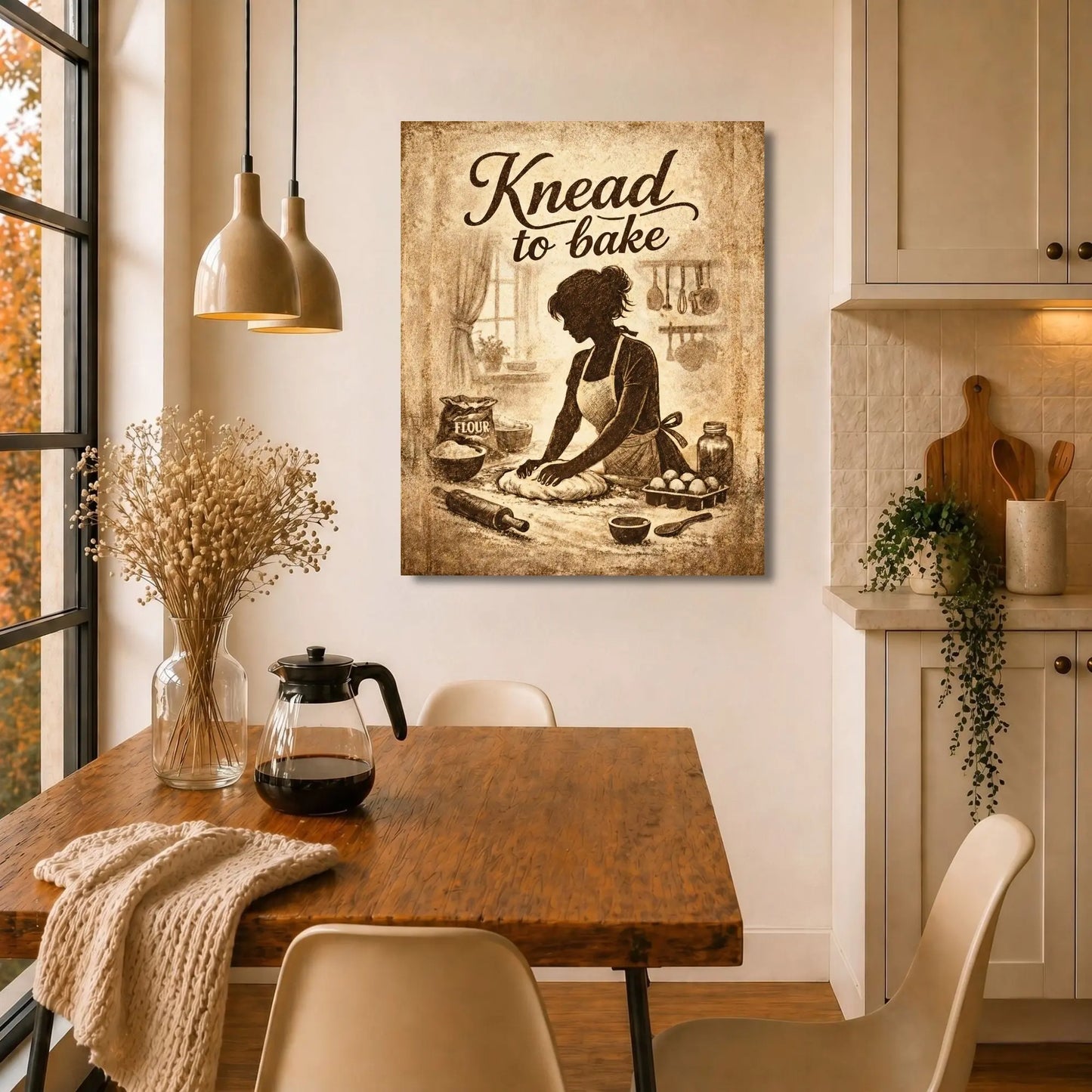 Knead To Bake | Kitchen Wall Art Canvas