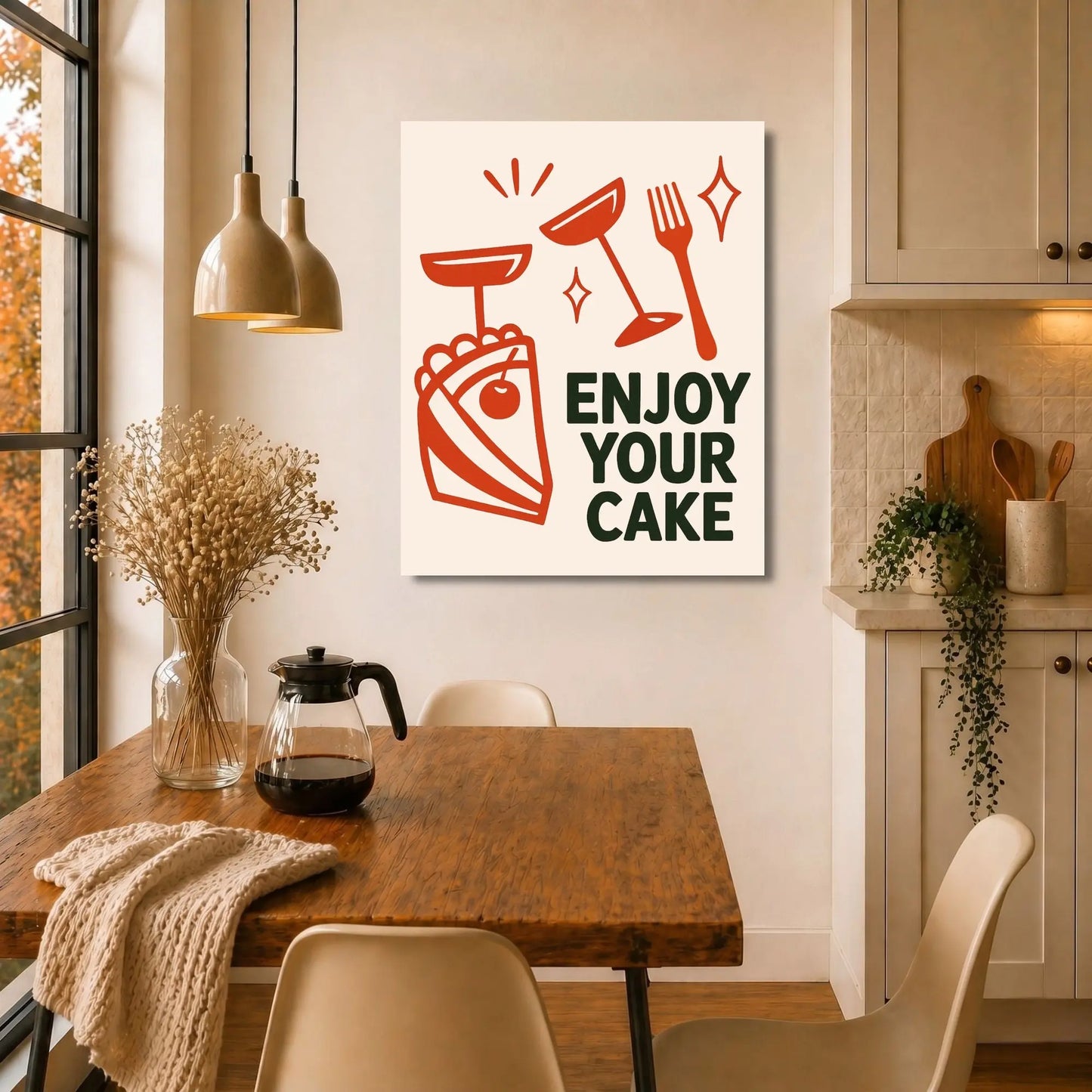 Enjoy Your Cake | Kitchen Wall Art Canvas