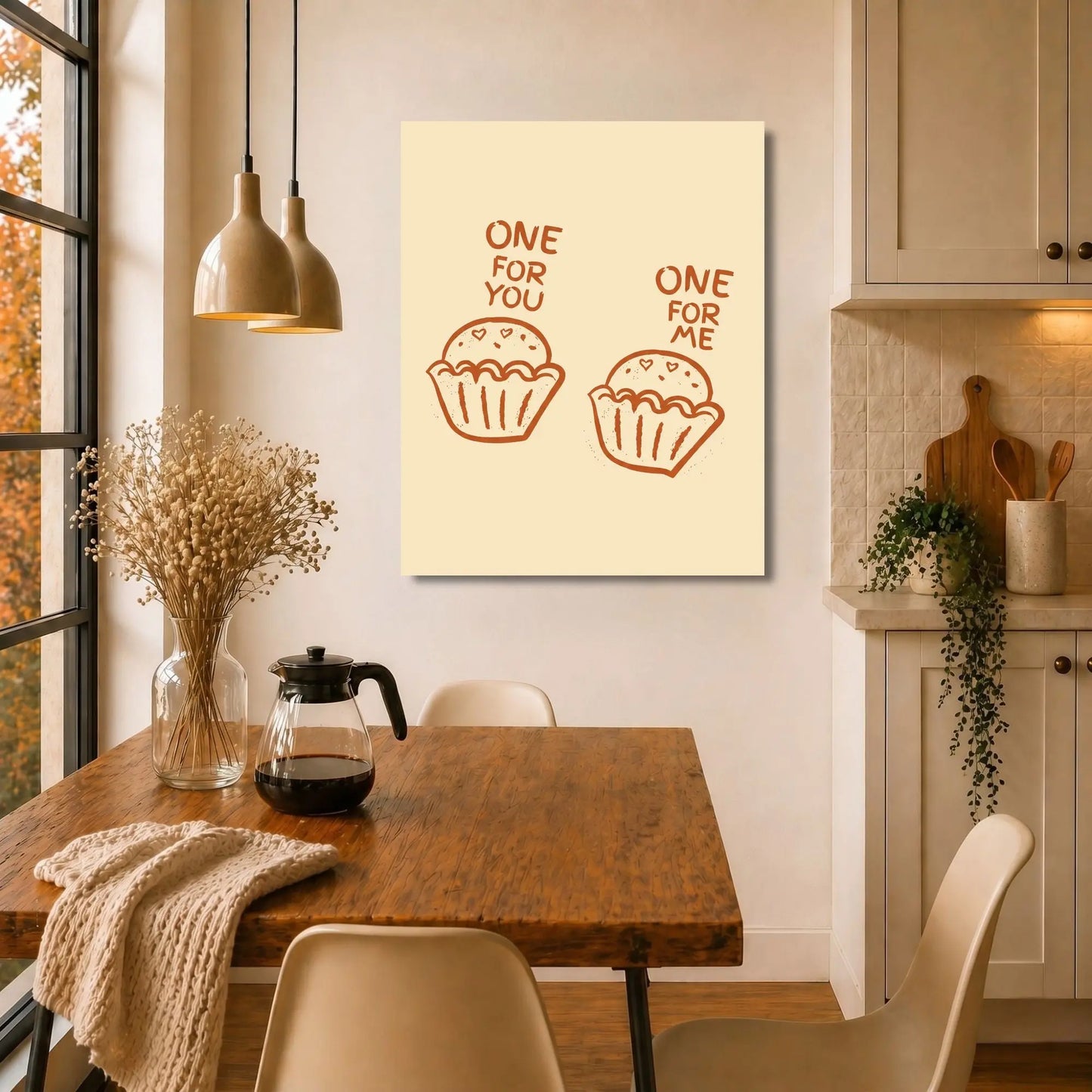 One for You One for Me | Kitchen Wall Art Canvas
