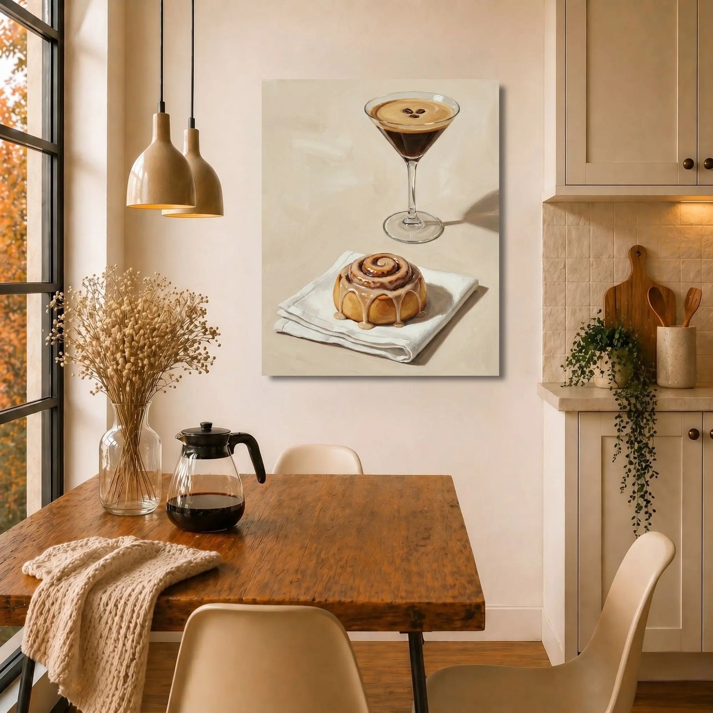 Cinnamon Roll & Espresso | Kitchen Wall Art Canvas