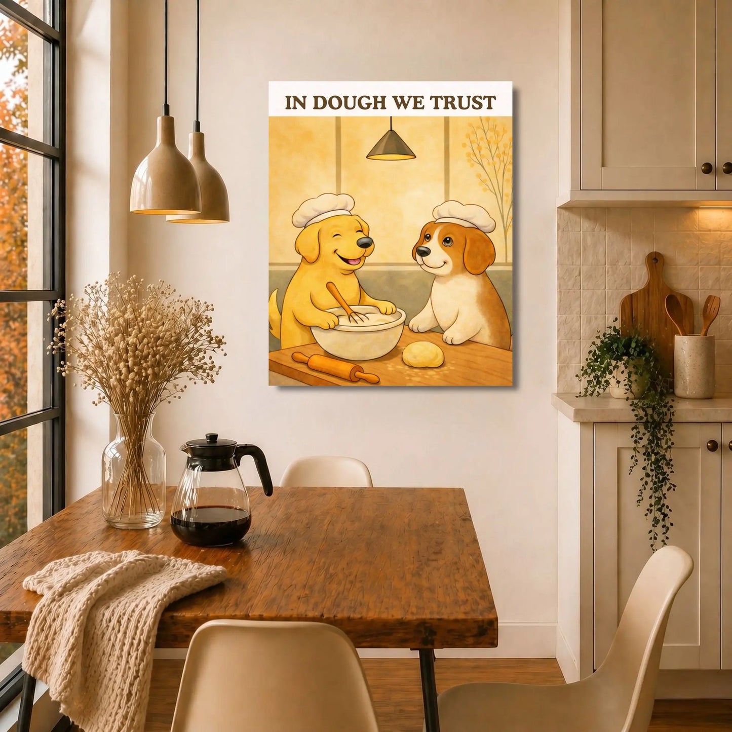 In Dough We Trust | Kitchen Wall Art Canvas