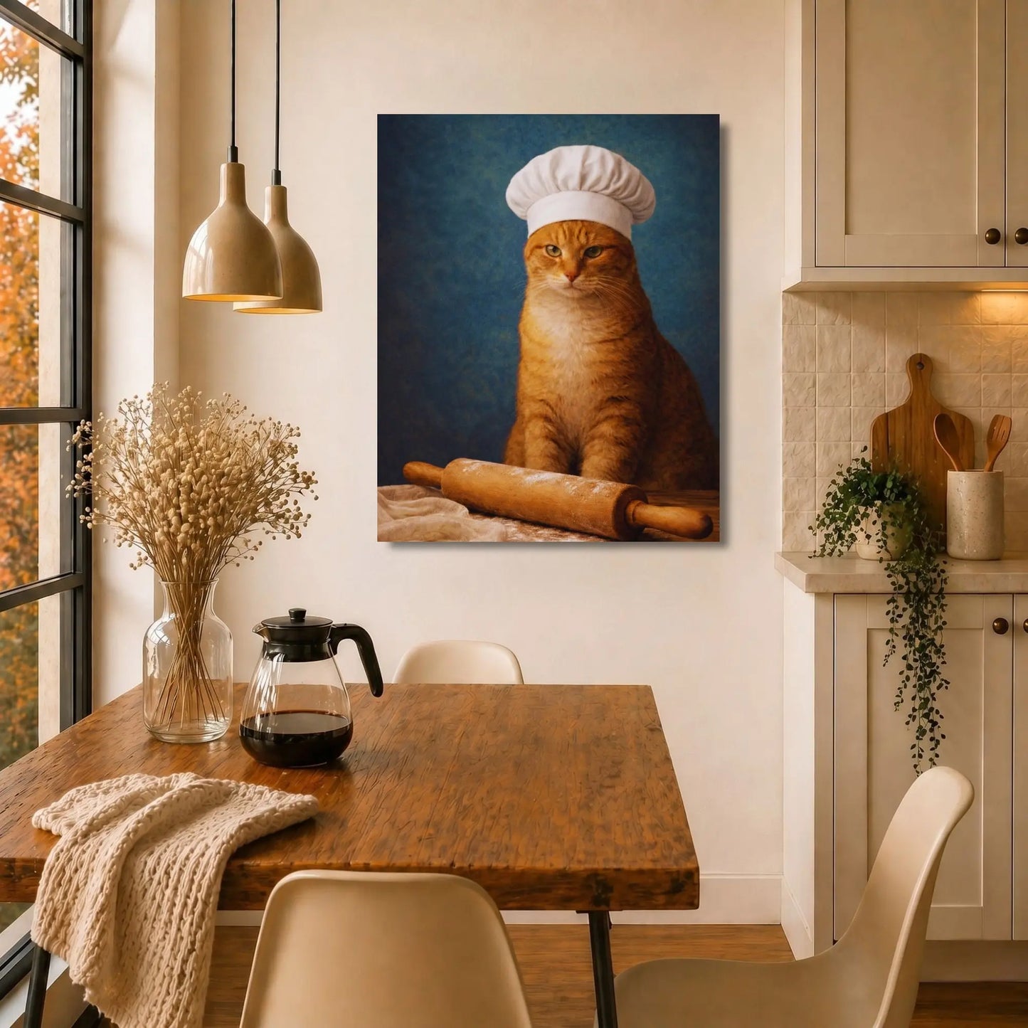 Ginger Cat Baker | Kitchen Wall Art Canvas