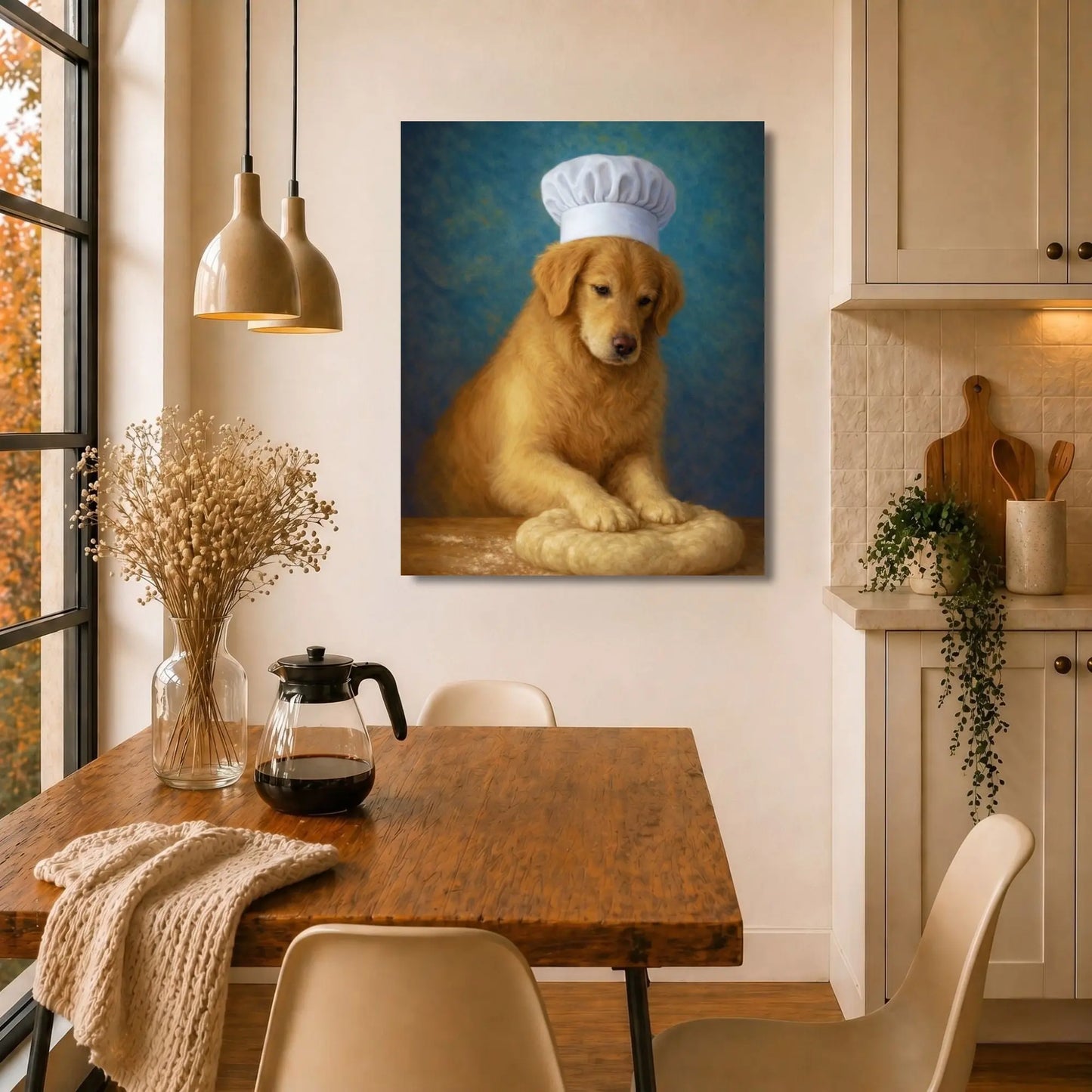 Golden Baker | Kitchen Wall Art Canvas