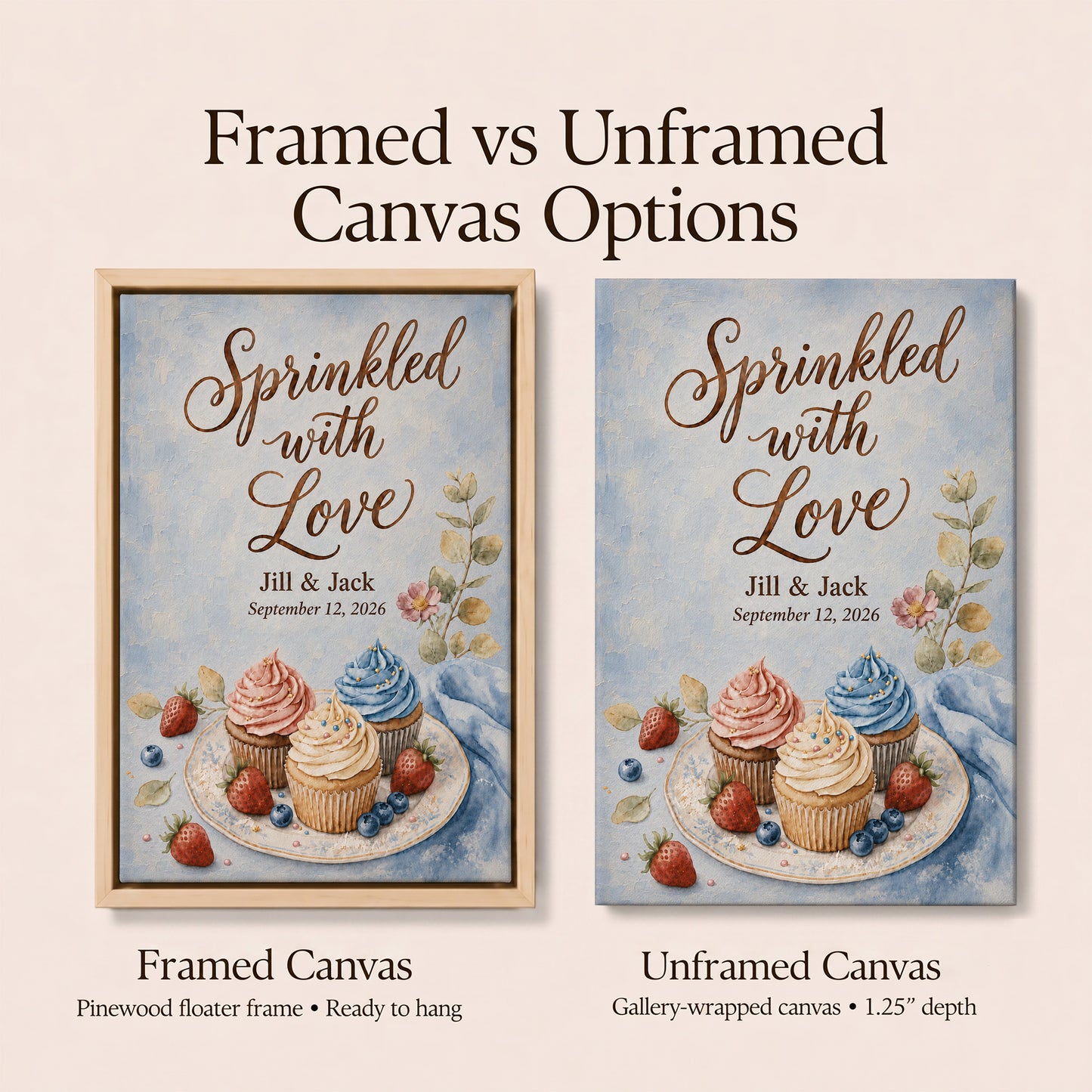 Sprinkled With Love | Framed Wedding Date Art