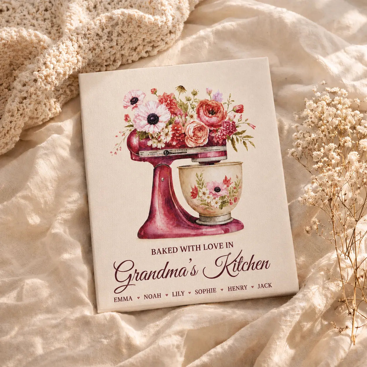 Baked With Love In Grandma’s Kitchen | Personalized Name Wall Art