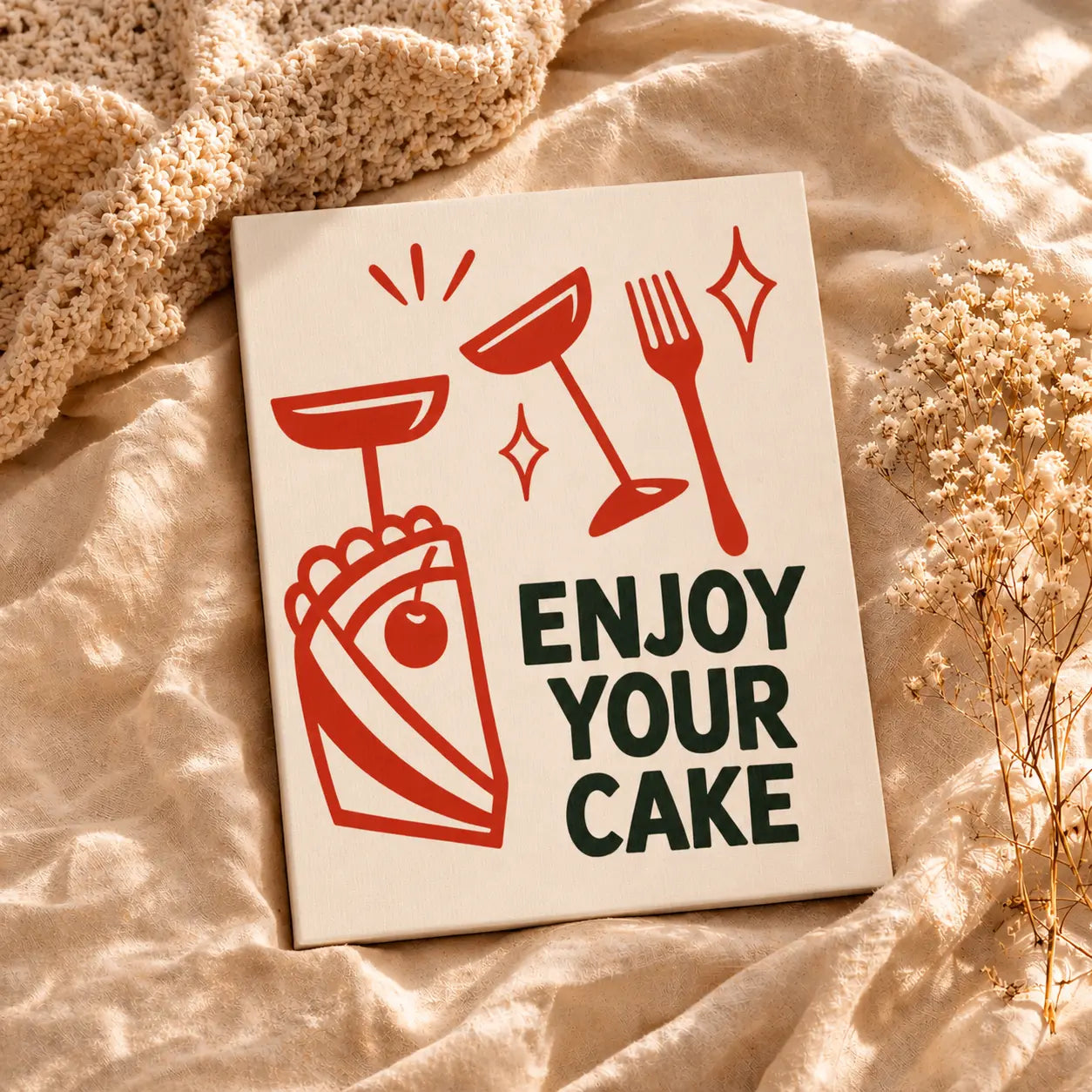 Enjoy Your Cake | Kitchen Wall Art Canvas