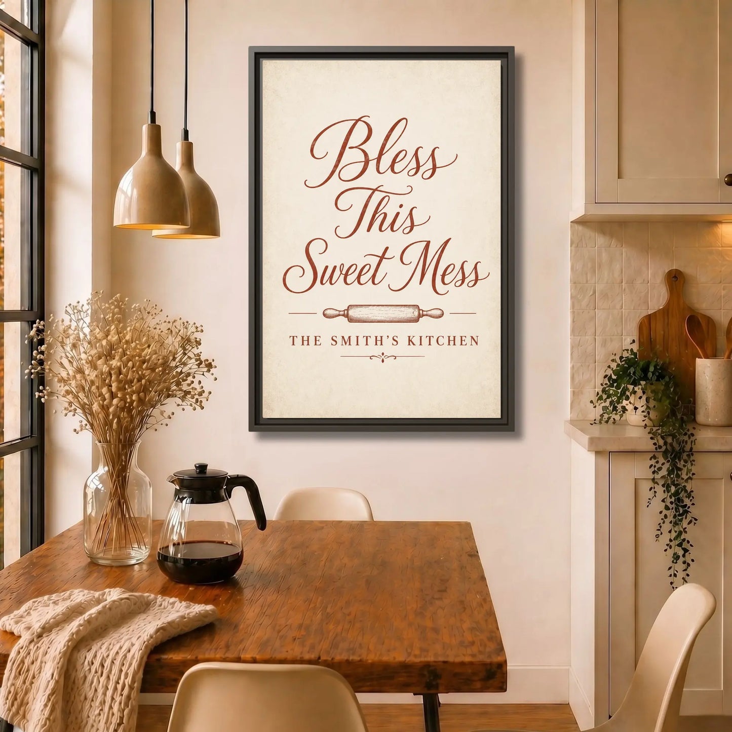 Bless This Sweet Mess | Personalized Framed Kitchen Wall Art