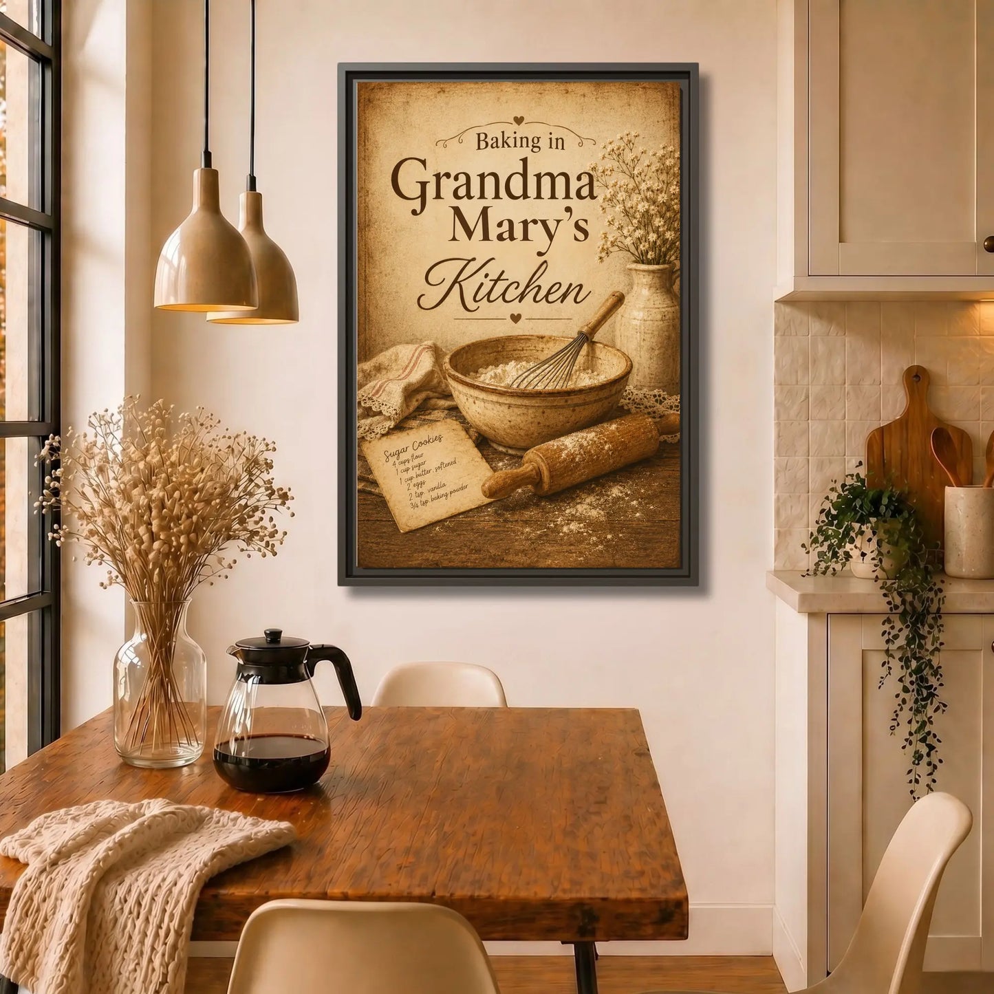 Grandma’s Kitchen | Personalized Framed Kitchen Wall Art Canvas
