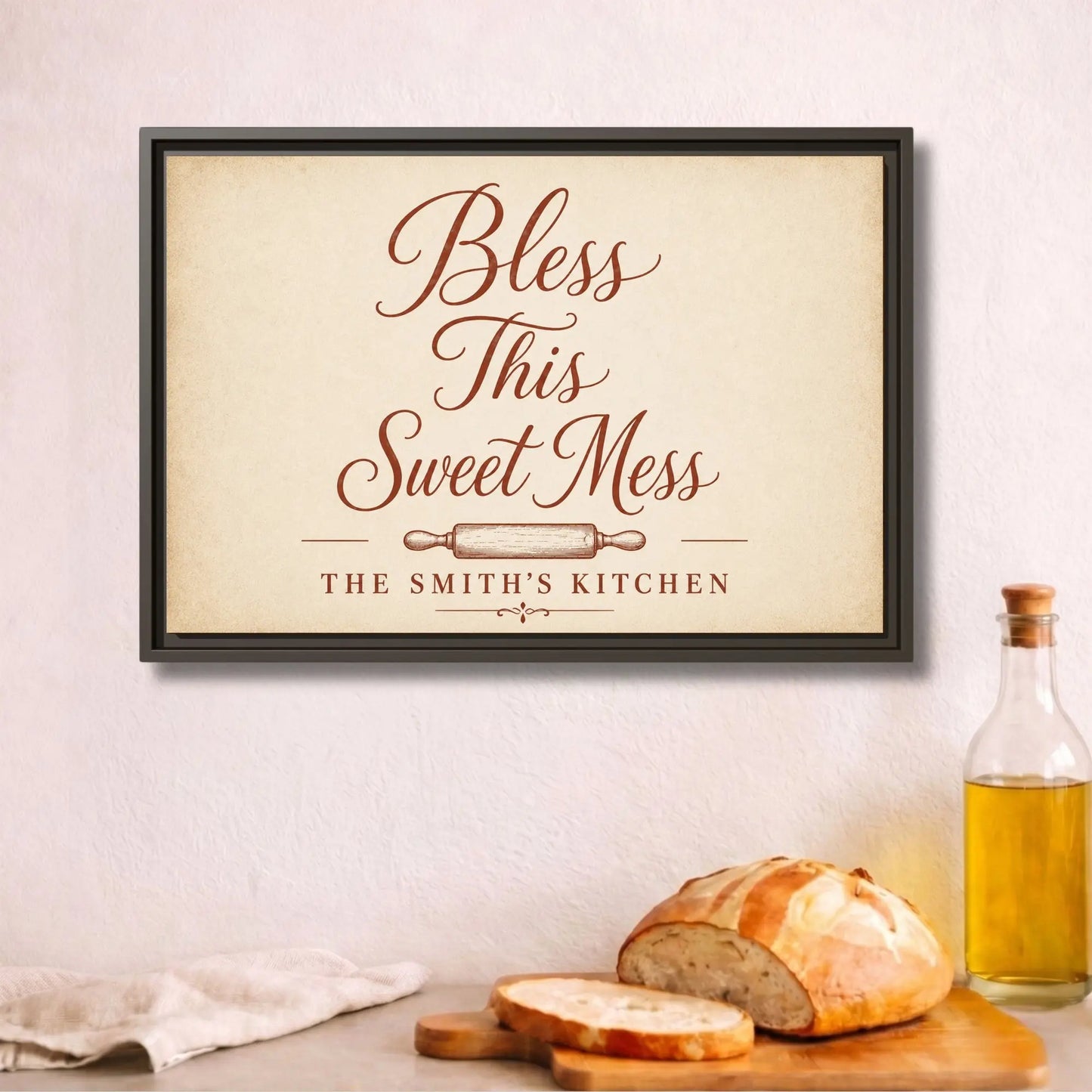 Bless This Sweet Mess | Personalized Framed Kitchen Wall Art