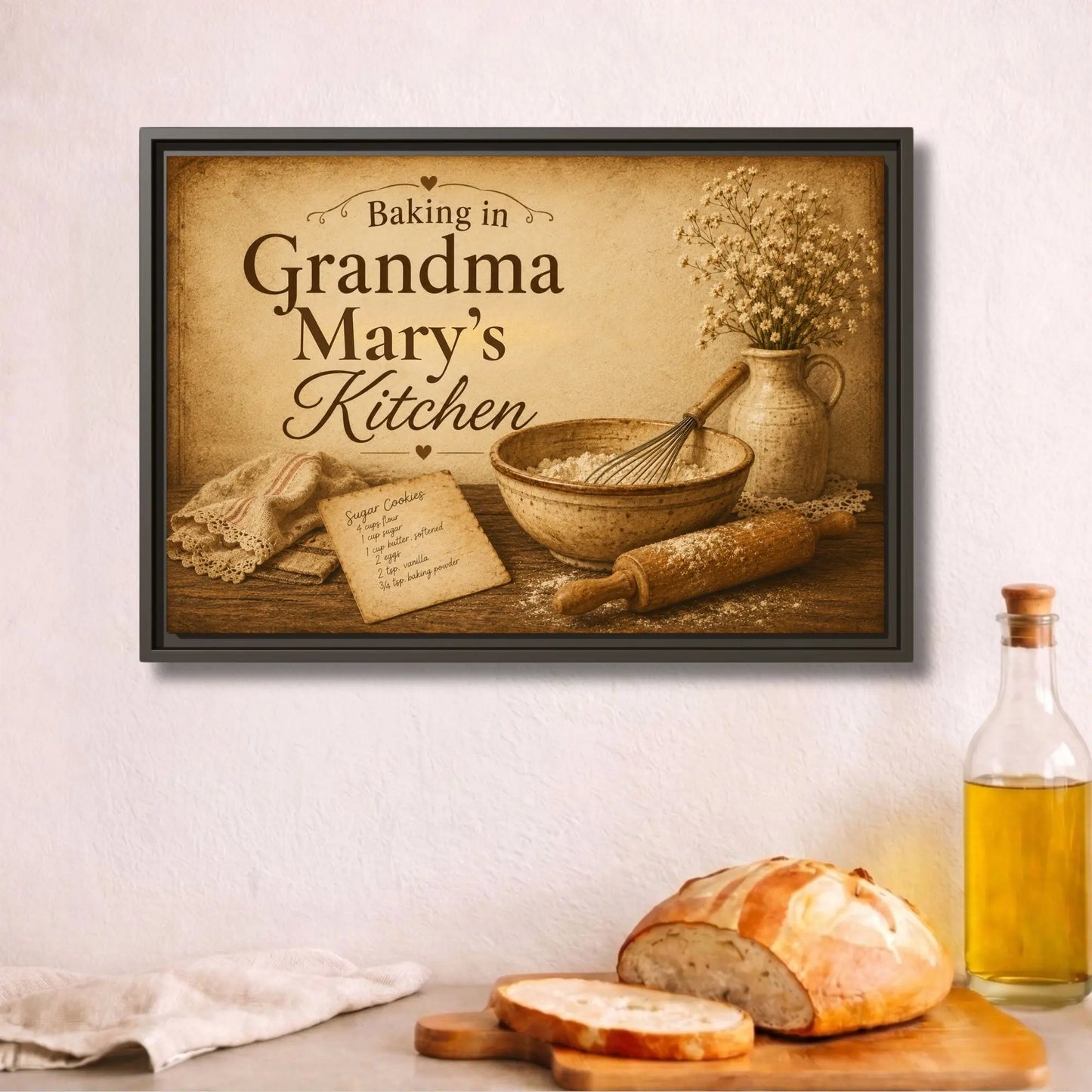 Grandma’s Kitchen | Personalized Framed Kitchen Wall Art Canvas